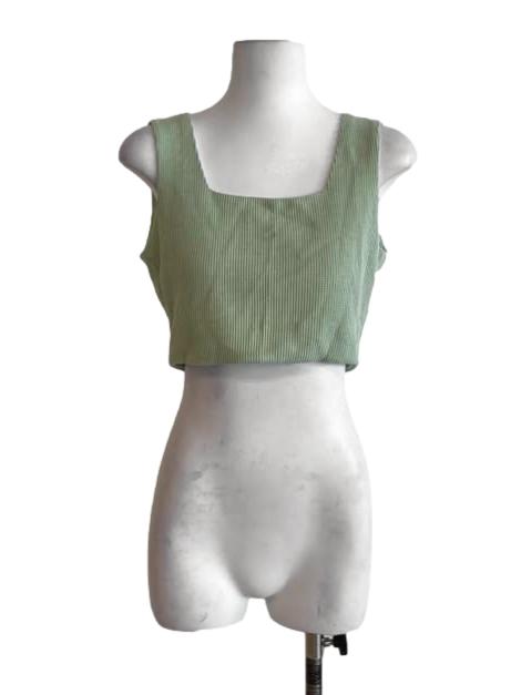 Sage Green Sleeveless Knit Crop