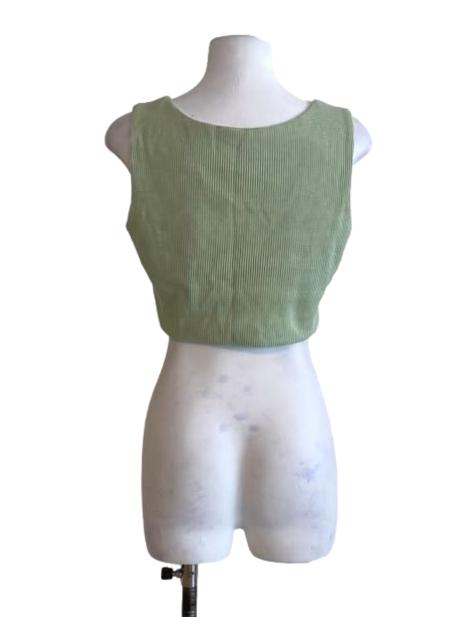 Sage Green Sleeveless Knit Crop