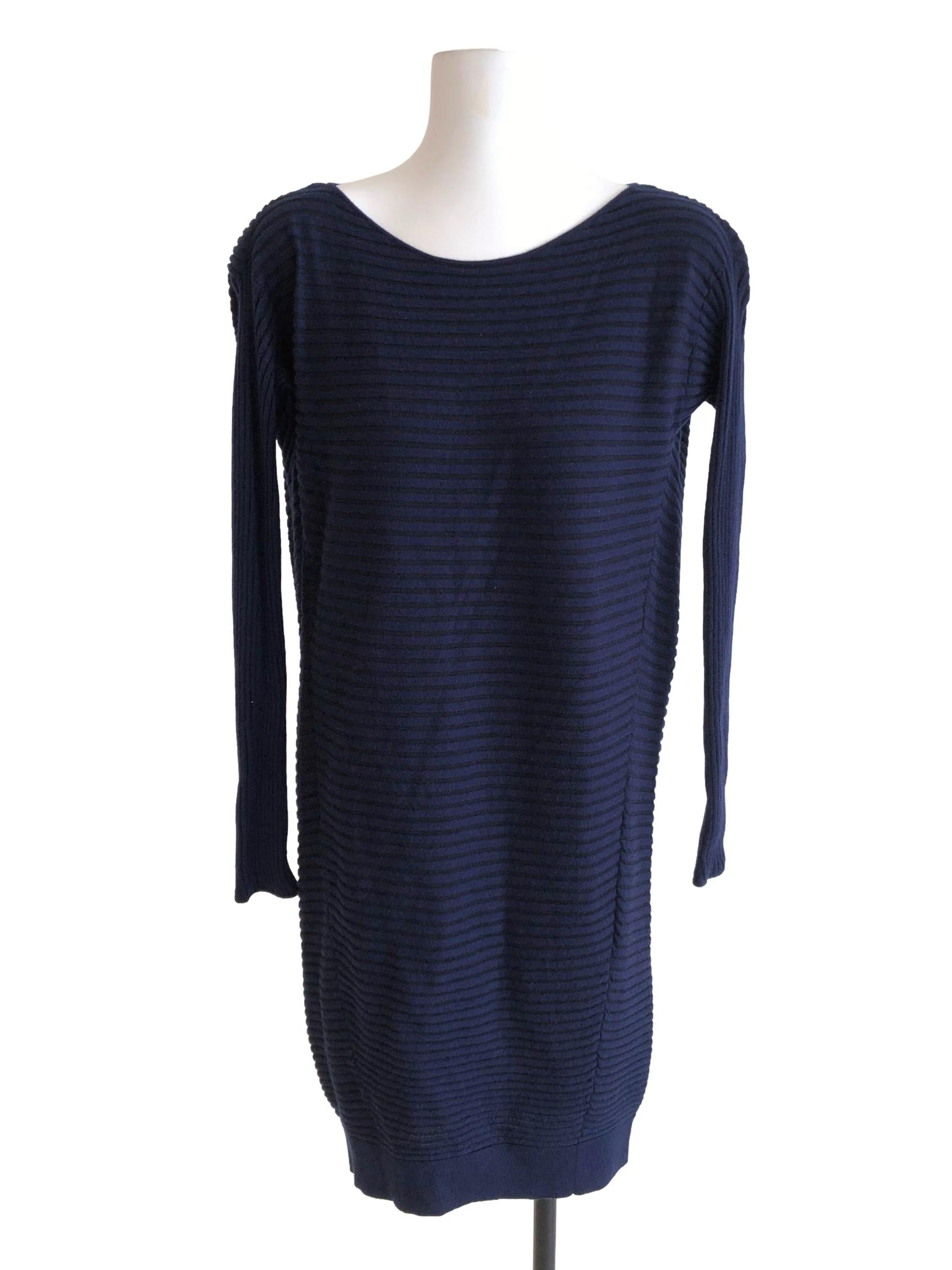 Navy Blue Knitted Mini Dress