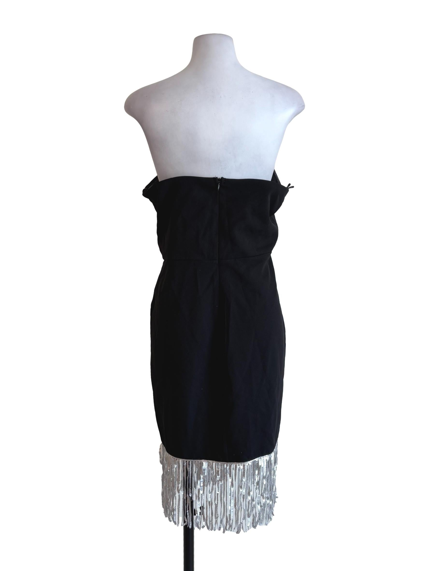 Black Glitter Sequin Sheath Dress