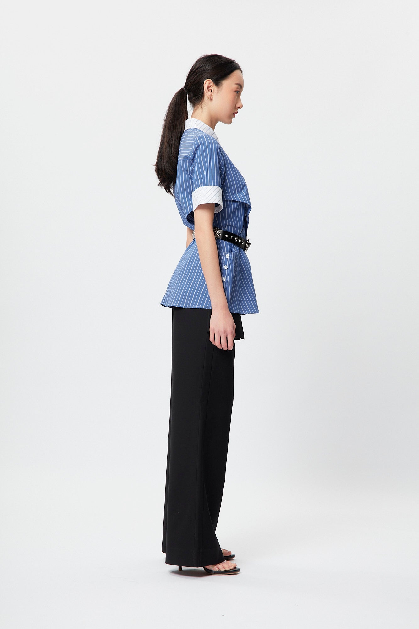 Structural Layers Shirt In Blue Stripe CSN