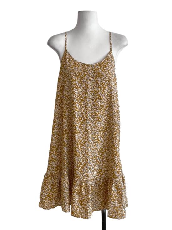 Medallion Yellow Floral Drop Waist Dress