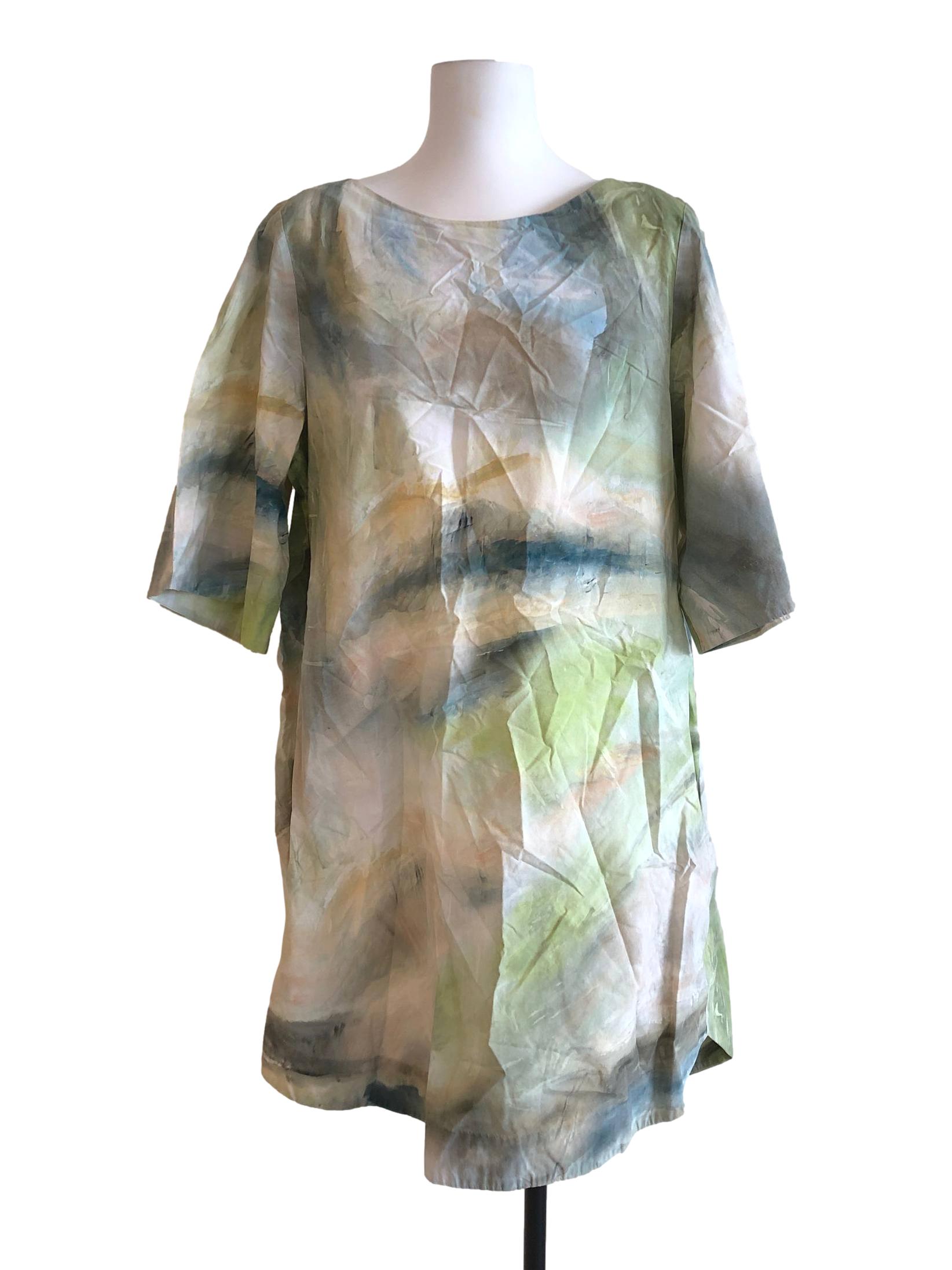 Green Abstract Tent Mini Dress