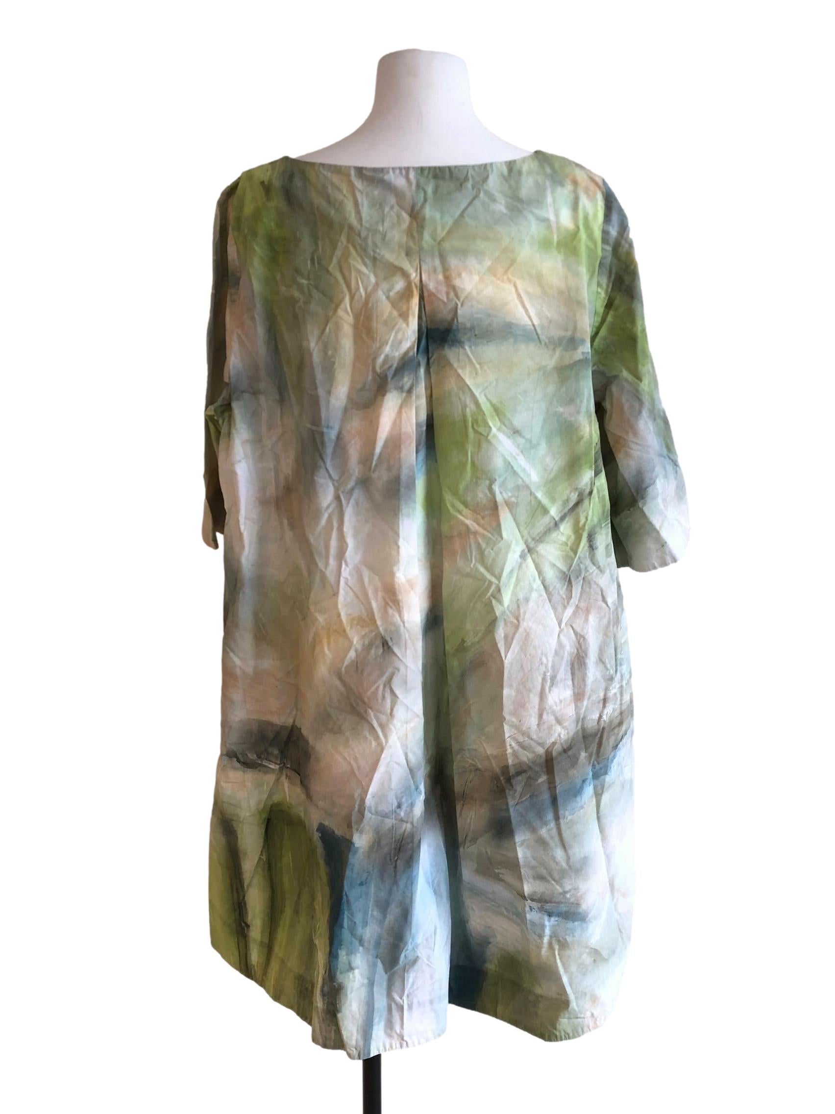 Green Abstract Tent Mini Dress