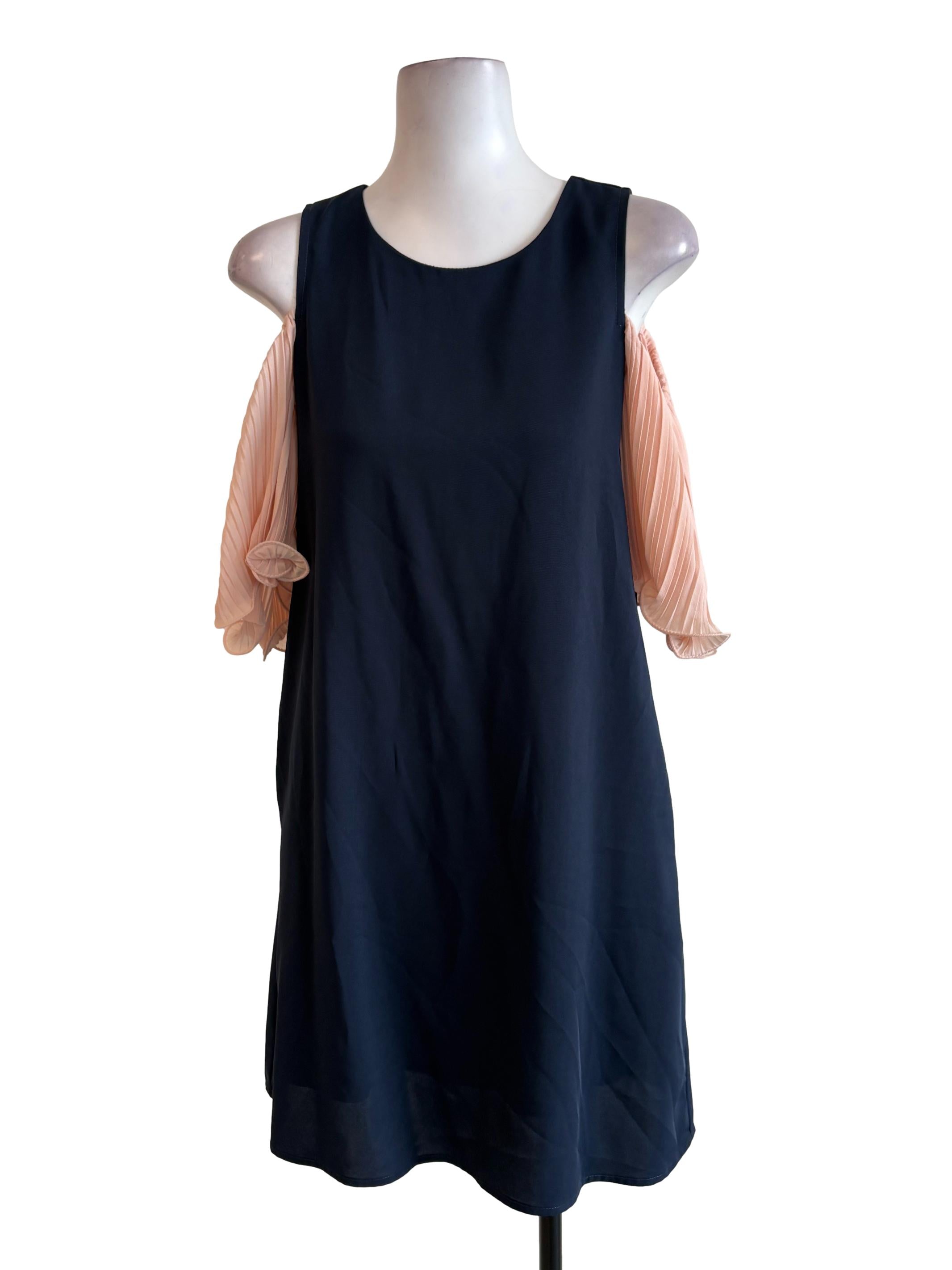 Navy Blue Off Shoulder Dress