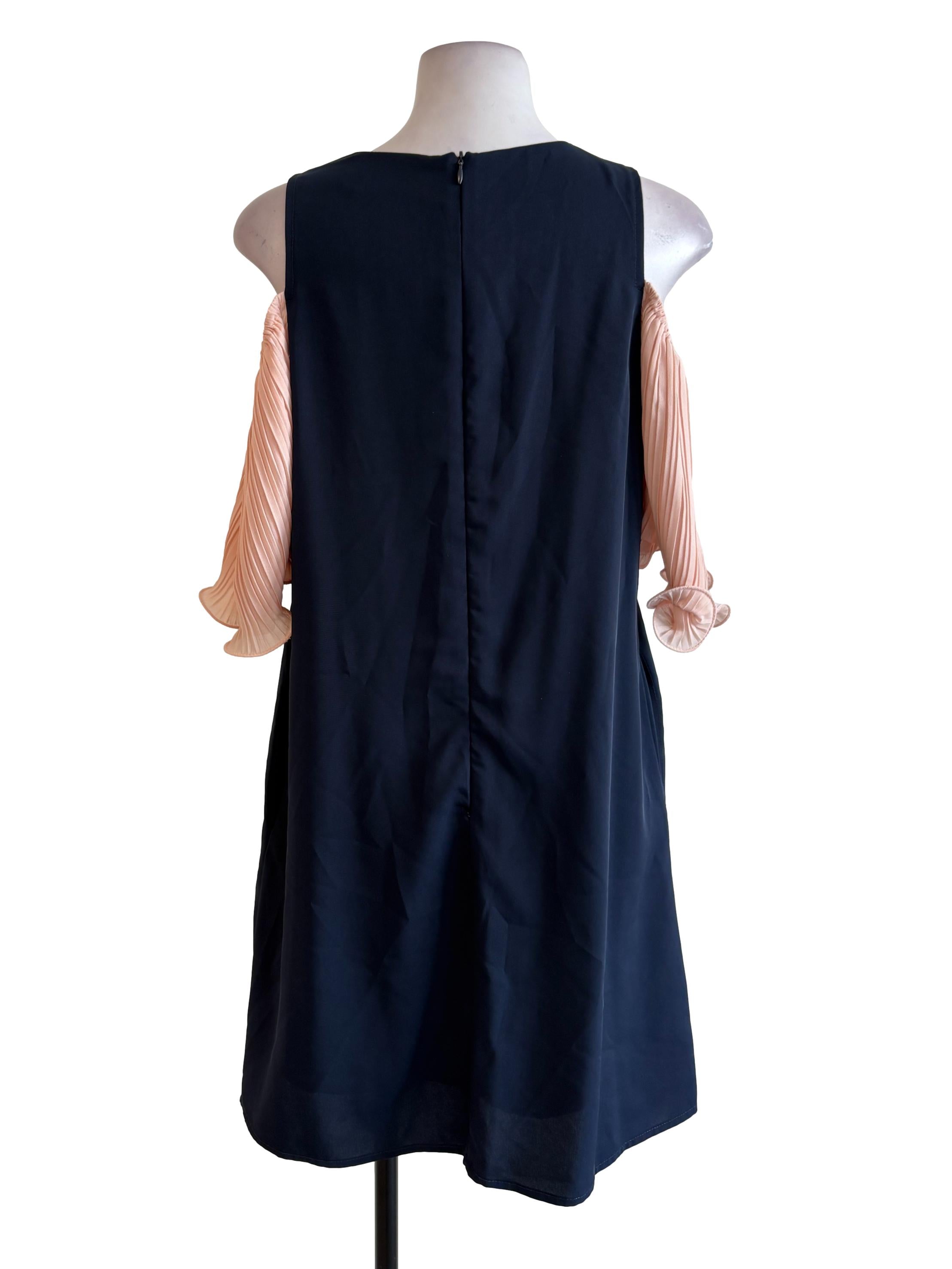 Navy Blue Off Shoulder Dress