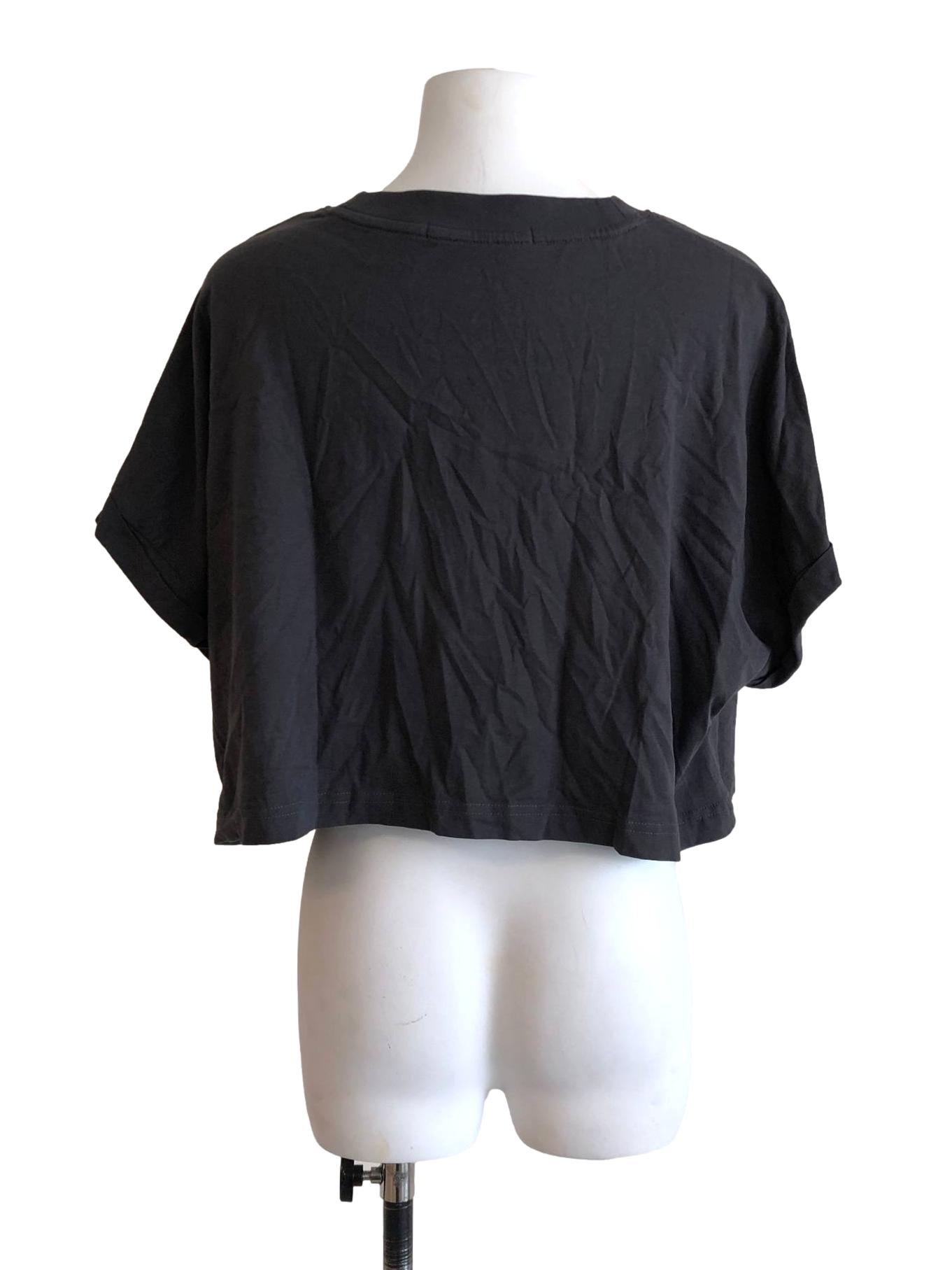 Grey Round Neck CK Cropped Top