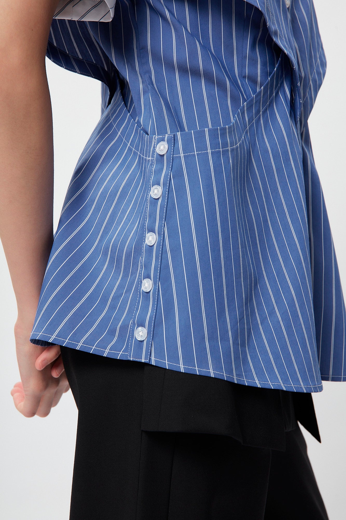 Structural Layers Shirt In Blue Stripe CSN