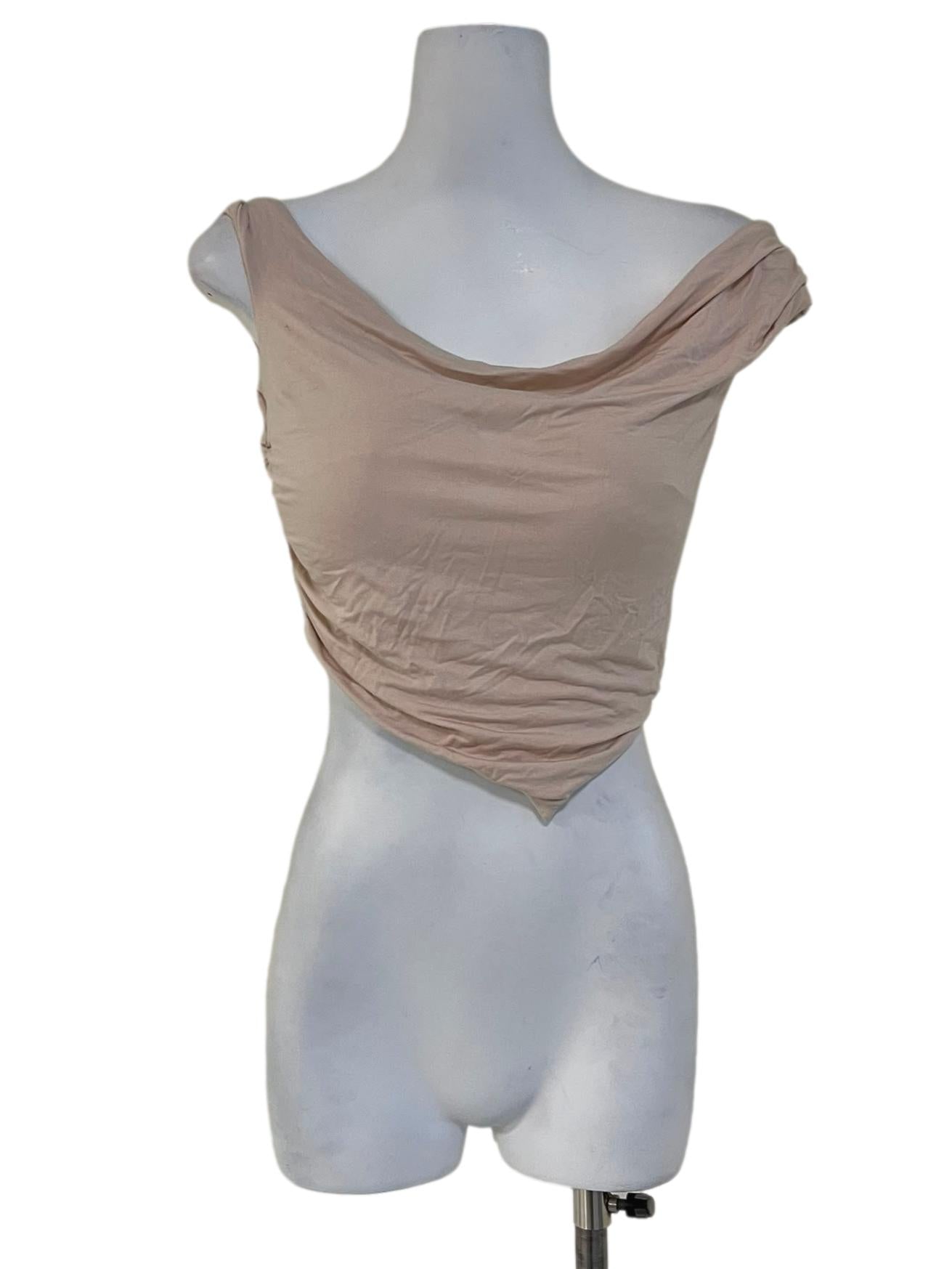 Ivory Beige Off-Shoulder Top