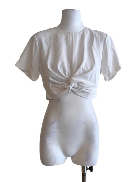 Daisy White Lightweight Swirl Knot Plain Shirt TCL