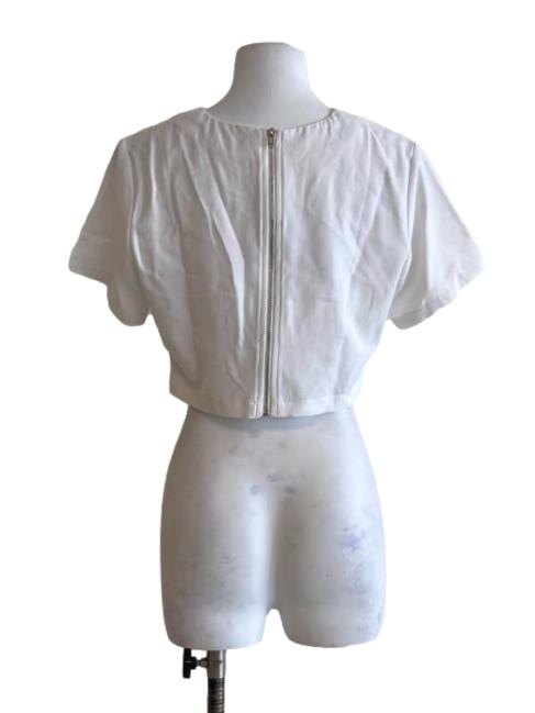 Daisy White Lightweight Swirl Knot Plain Shirt TCL