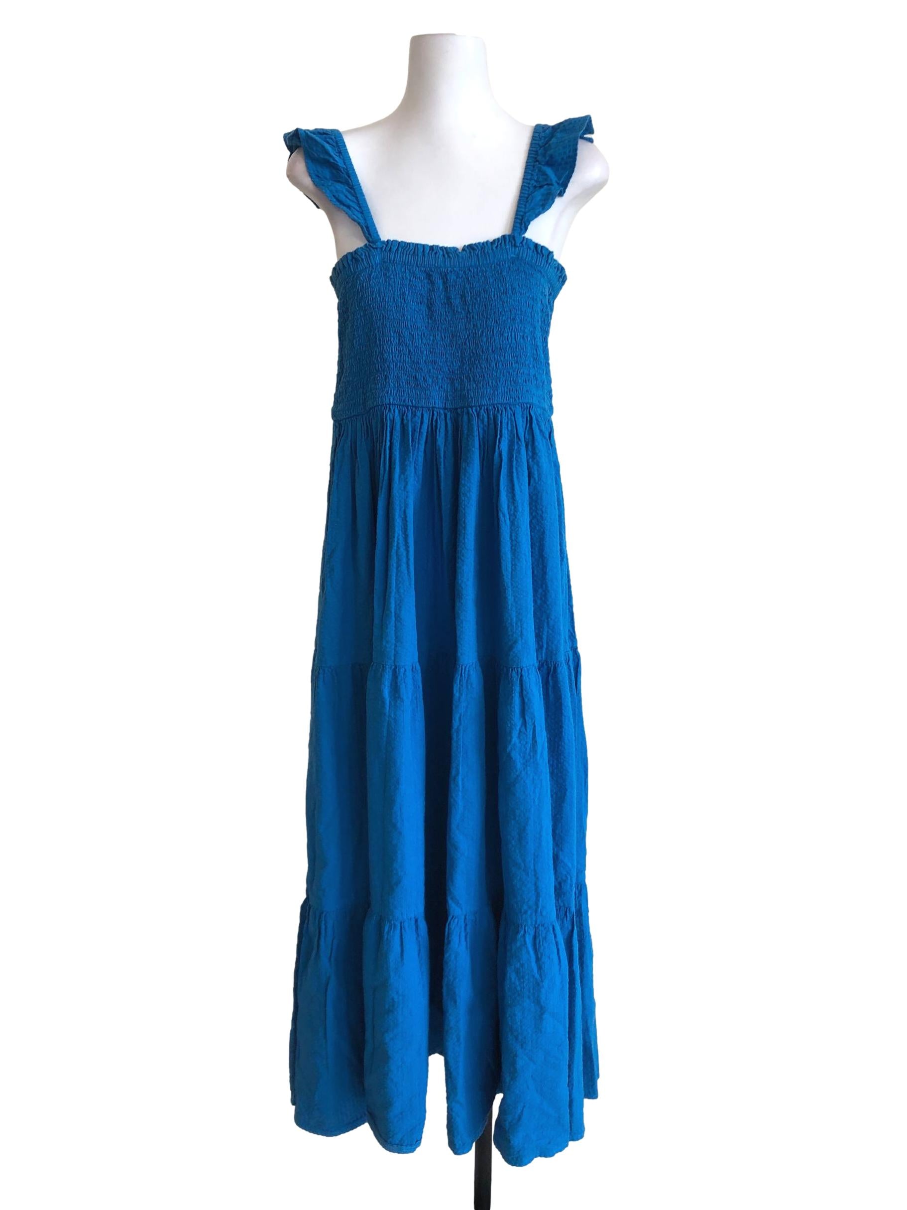Sky Blue Sleeveless Puff Dress
