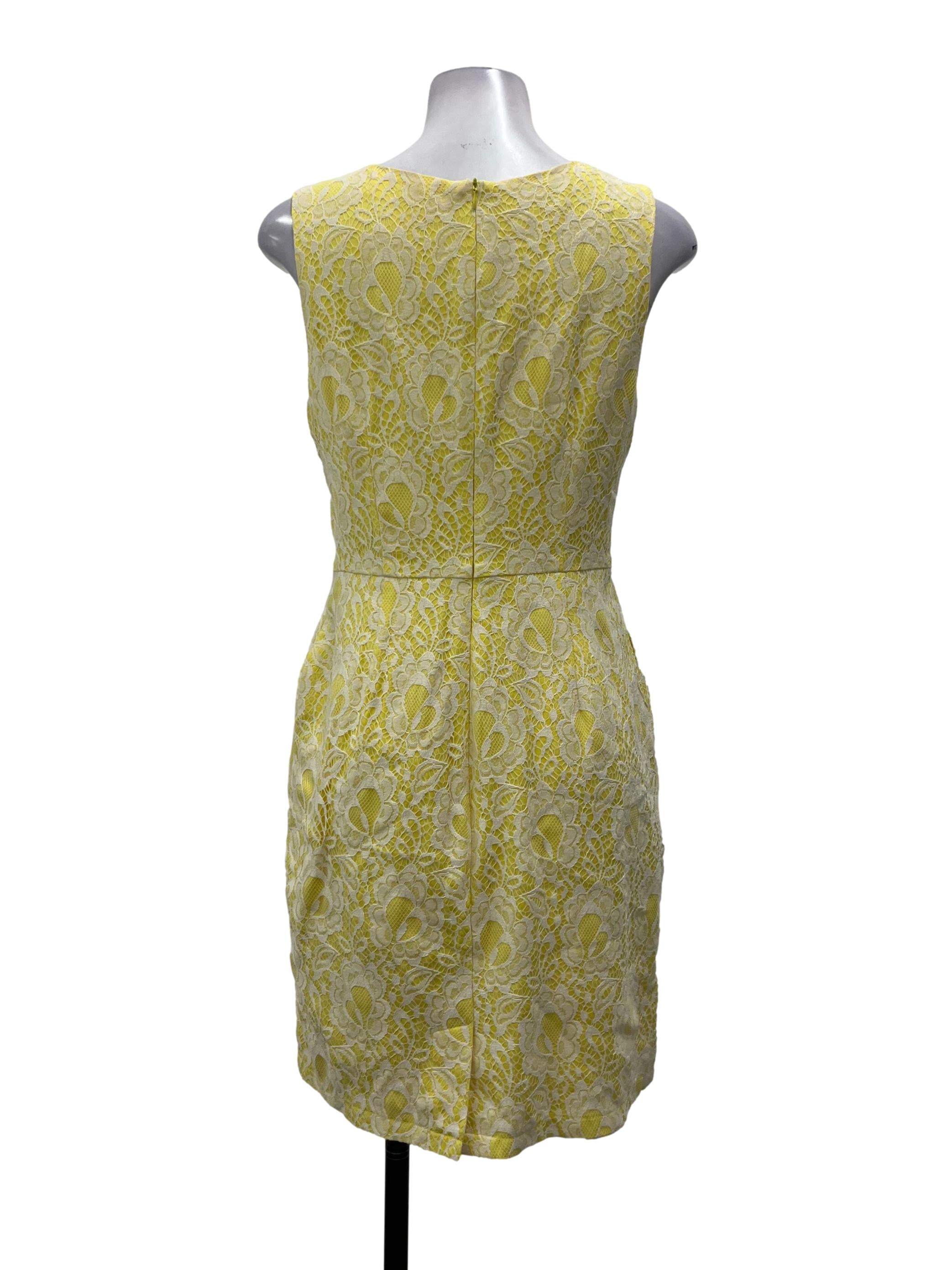 Yellow Laced Pencil Dress