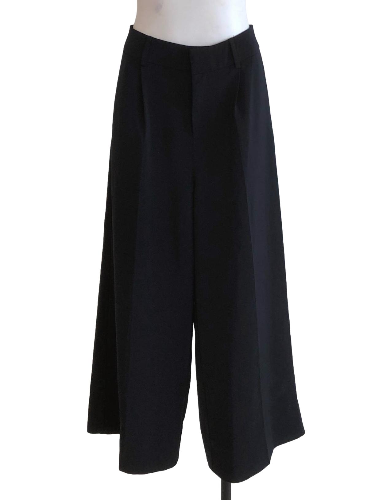 Ebony Black Simple Wide Leg Pants LB