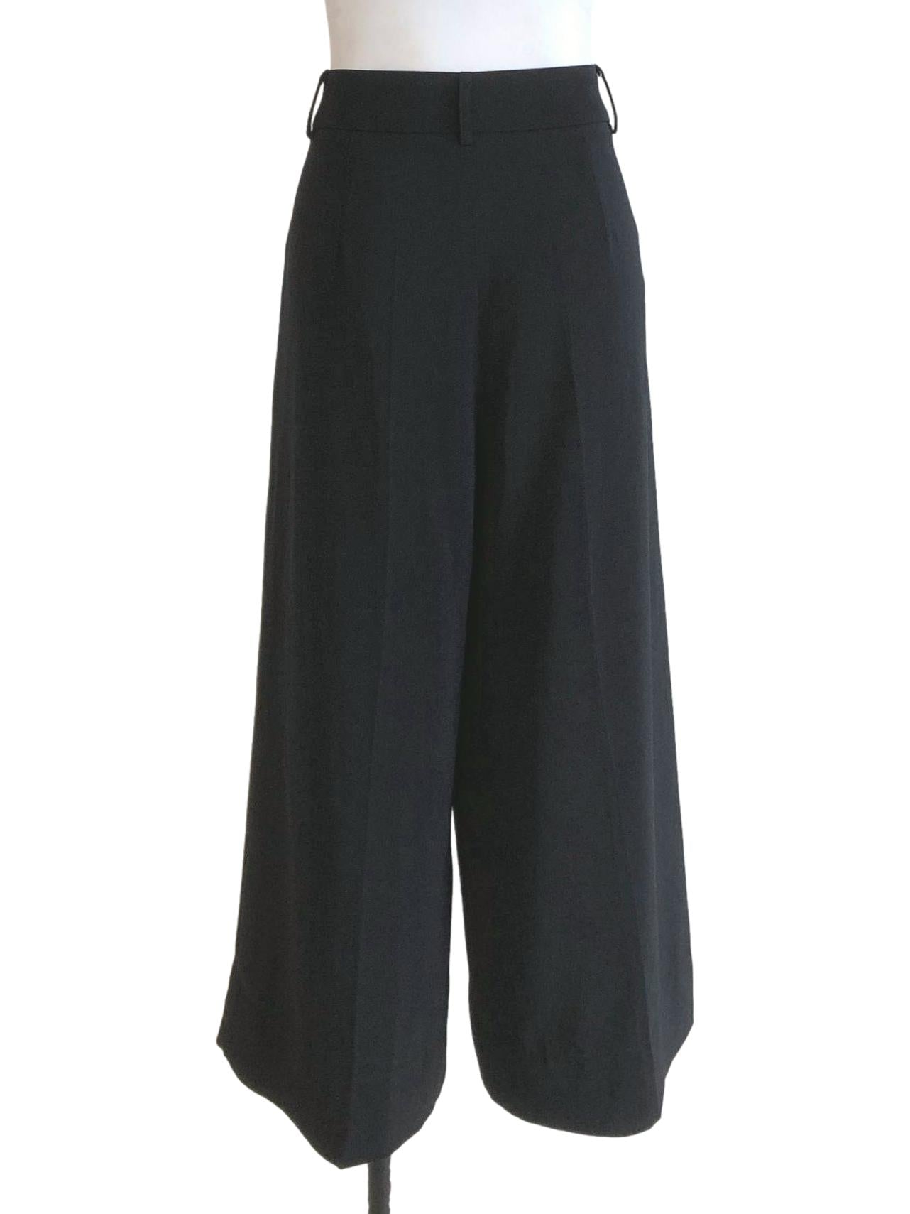 Ebony Black Simple Wide Leg Pants LB