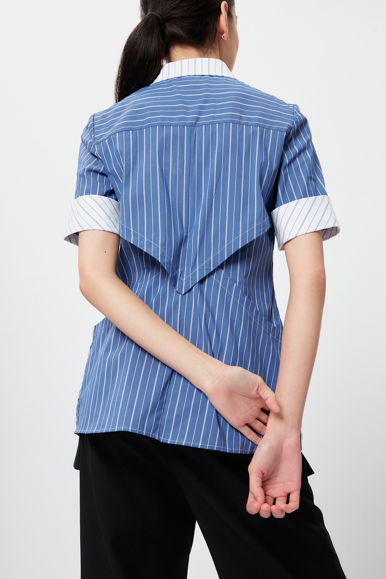 Structural Layers Shirt In Blue Stripe CSN
