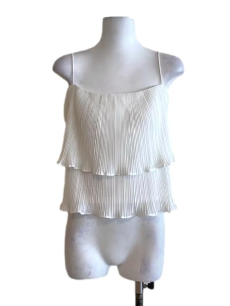 Pearl White Flowy Sleeveless Top TWL
