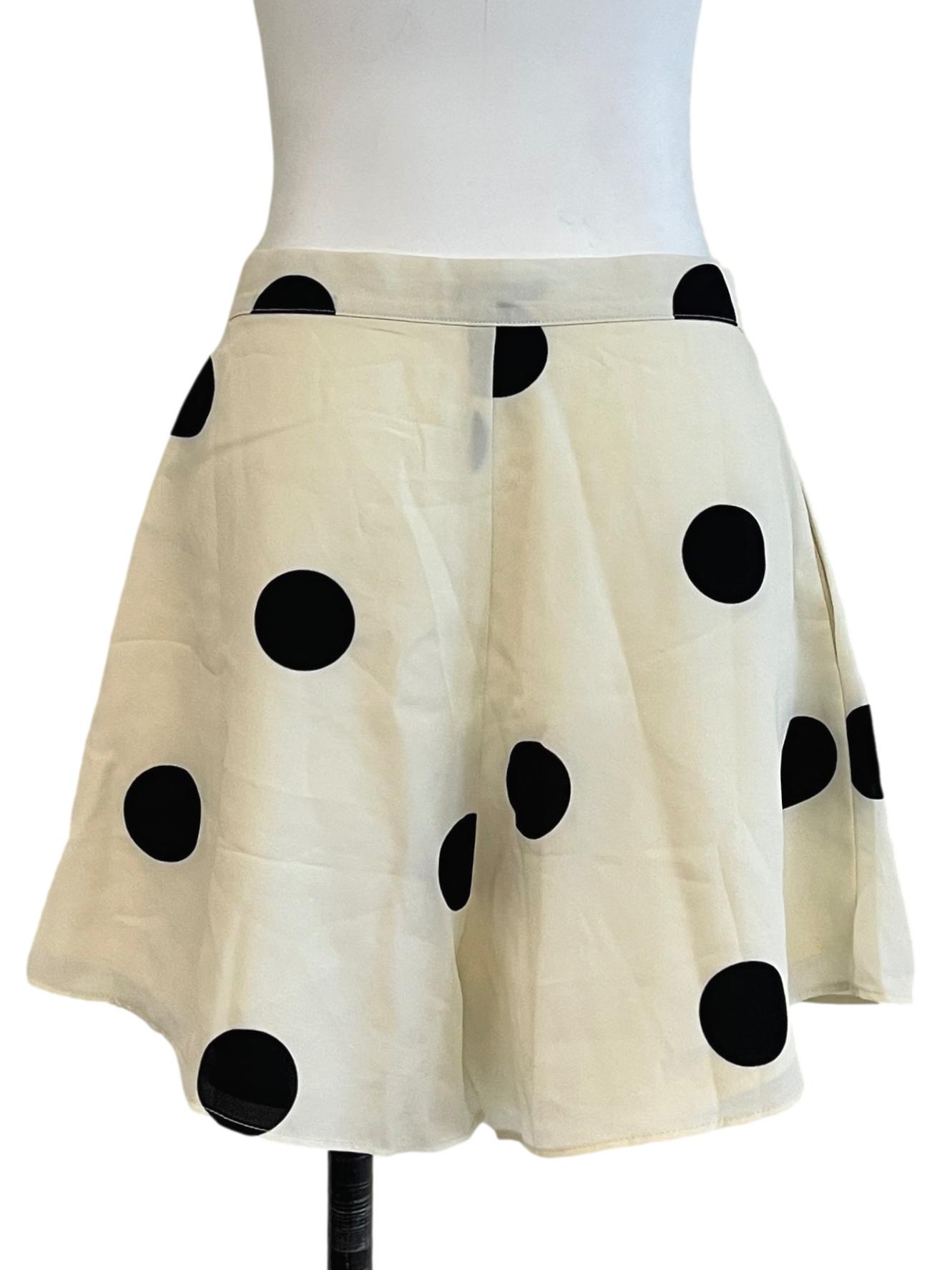Cream White Polkadot Skorts