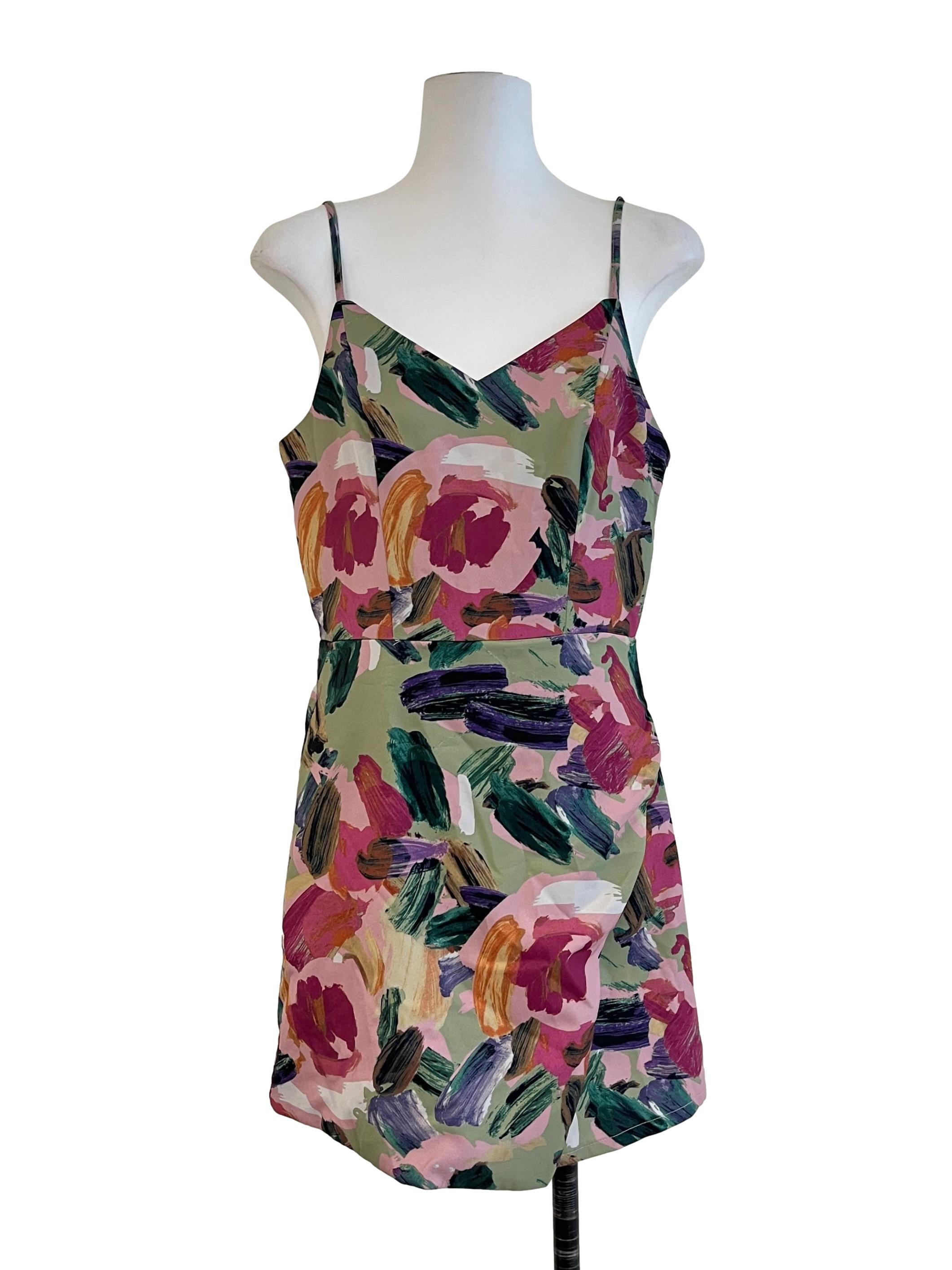 Fern Green Floral Print Romper