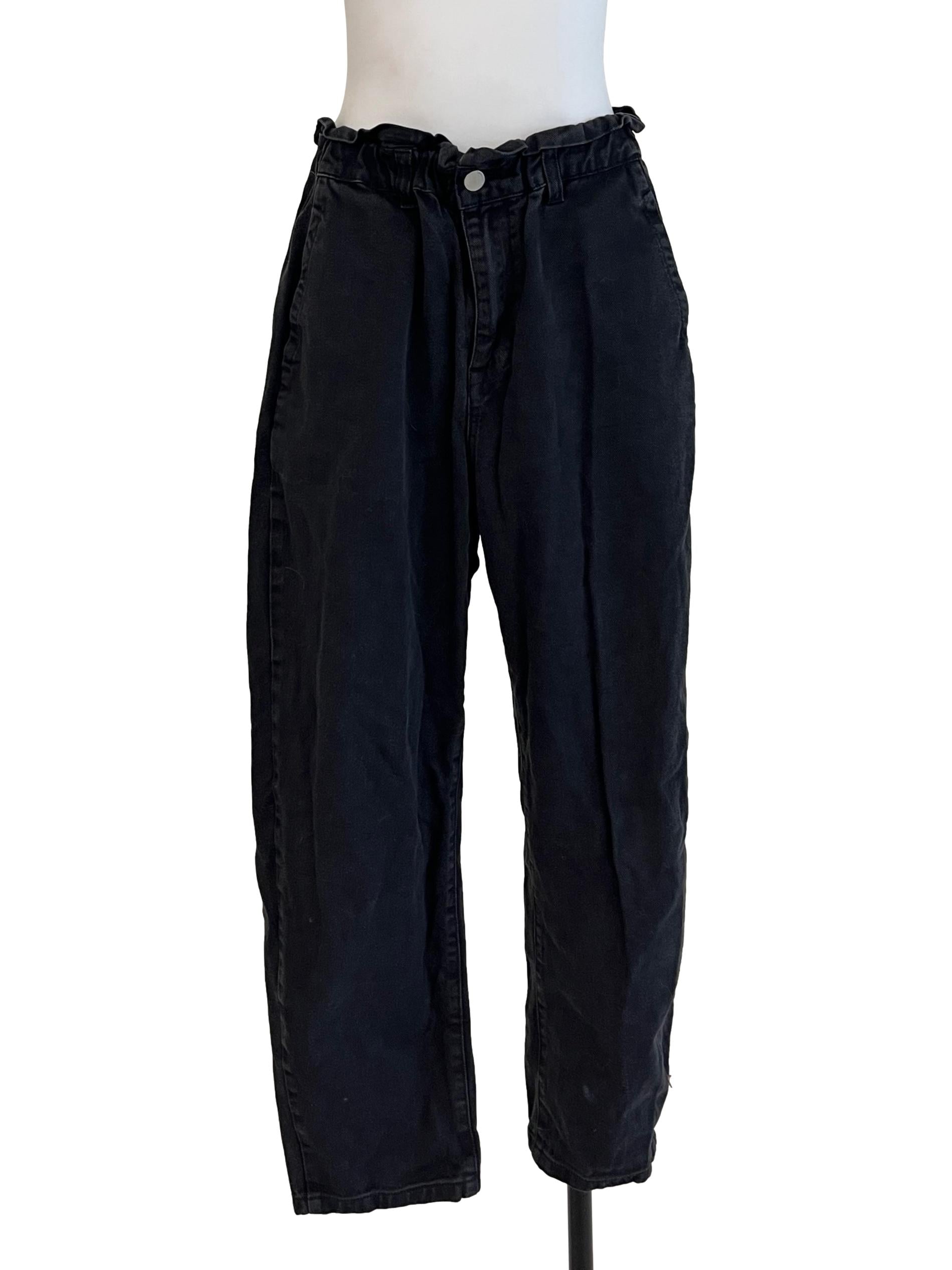 Onyx Black Paperbag Jeans