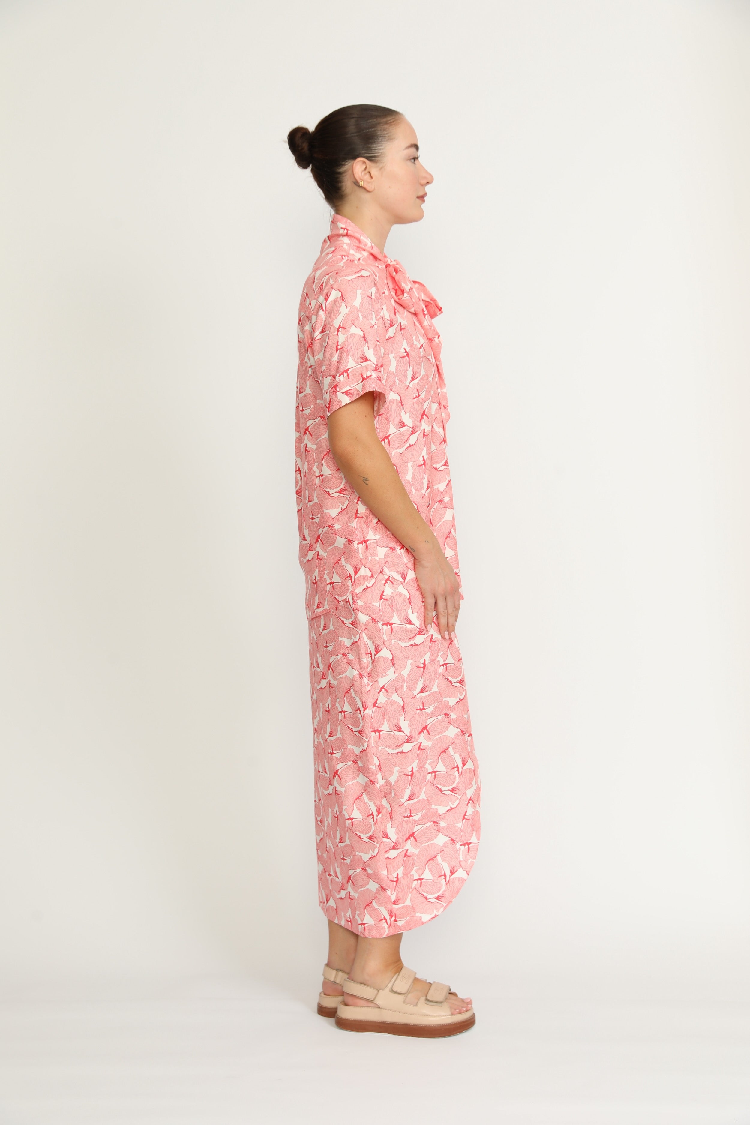Horn Blouse - Blouse In Pink Petal Print CSN