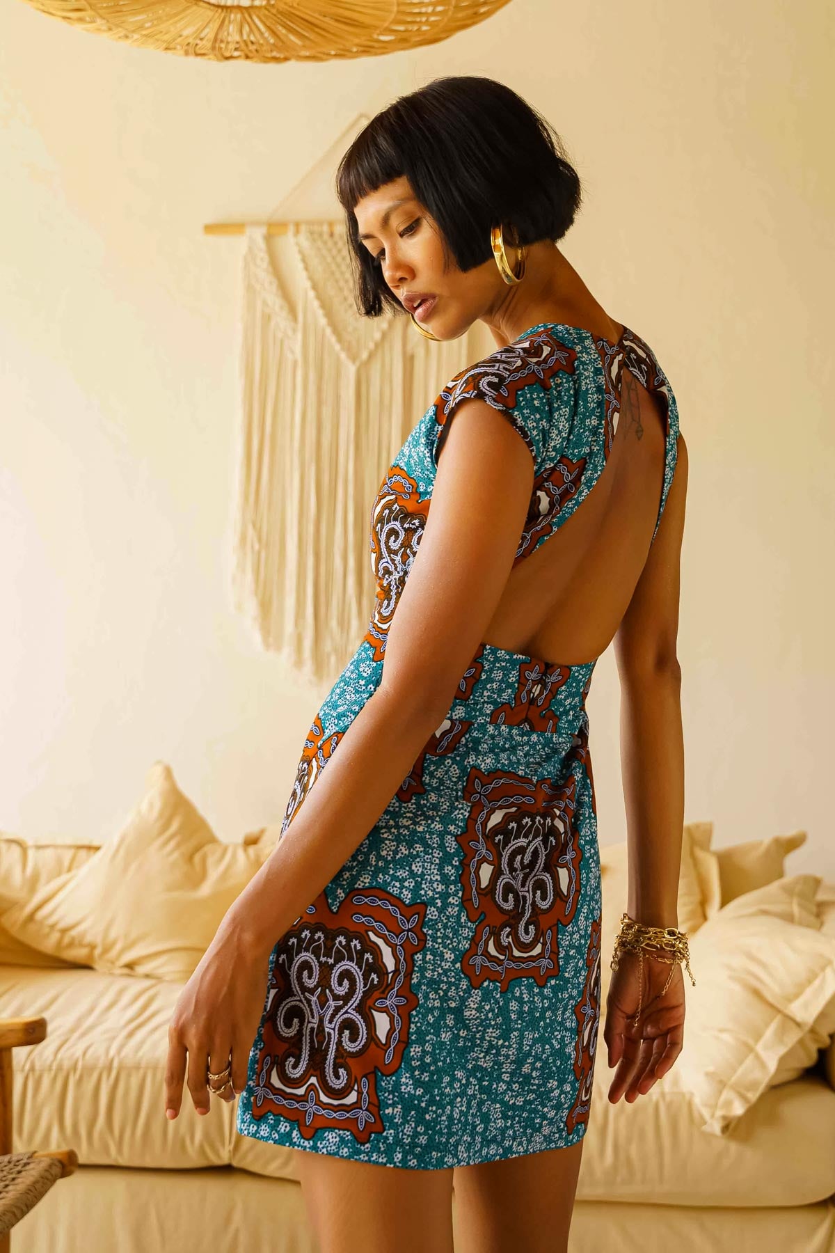 Dela Open Back Mini Dress - Blue CSN*