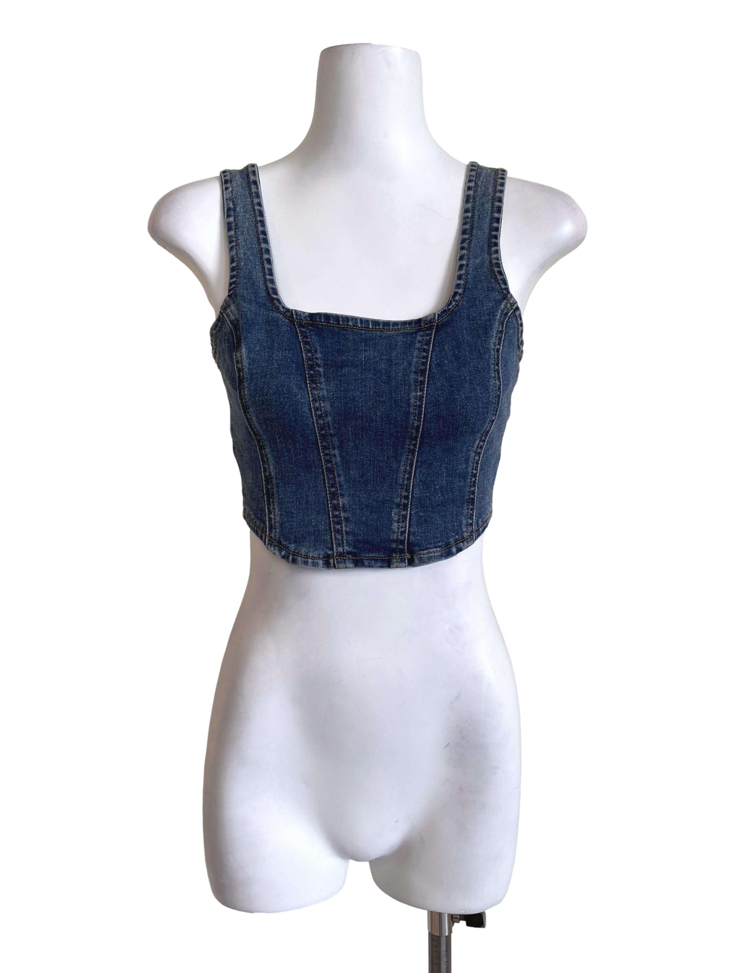 Denim Blue Corset Top