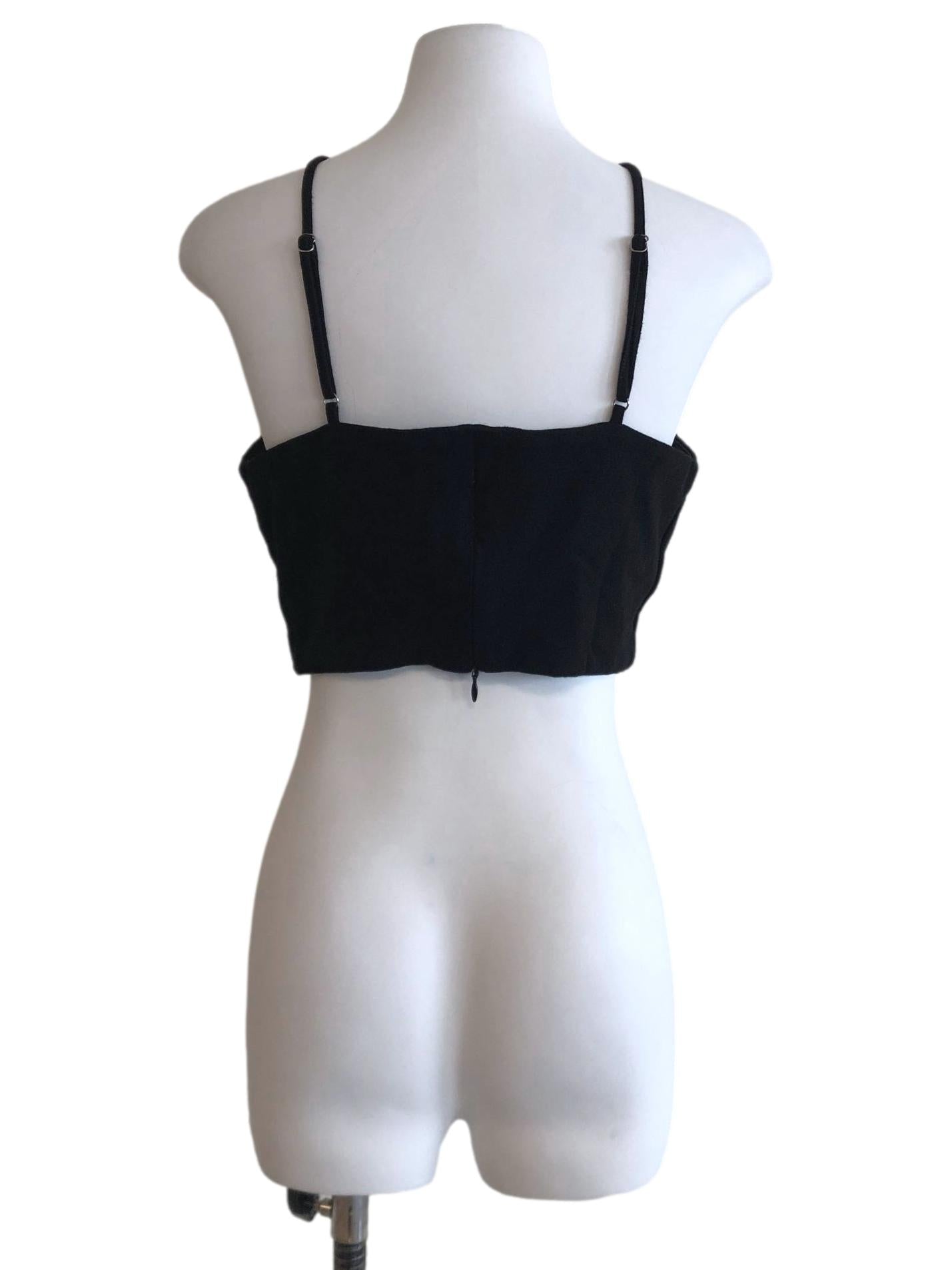 Jet Black Halter Cropped Top