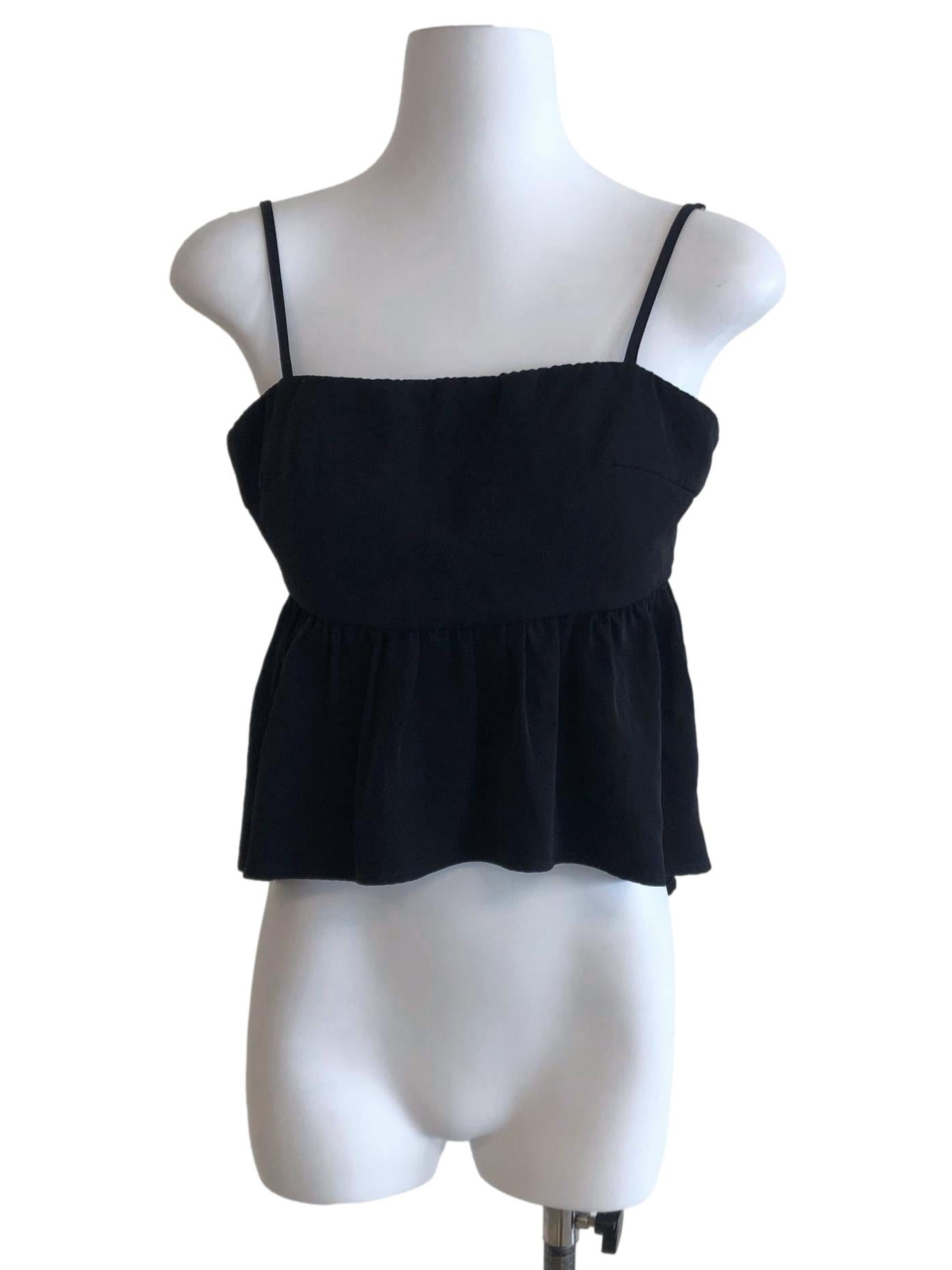 Black Padded Cropped Top