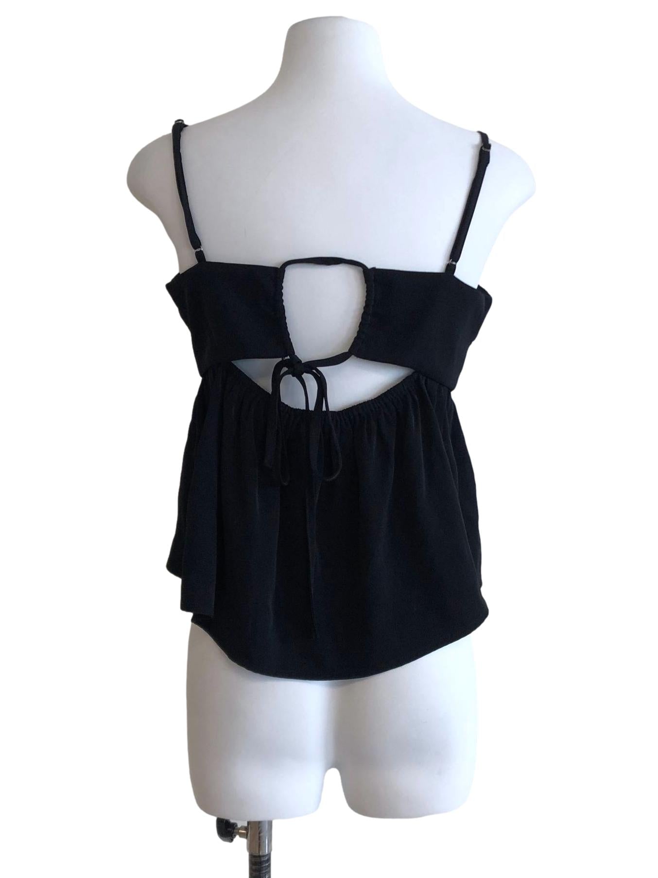 Black Padded Cropped Top