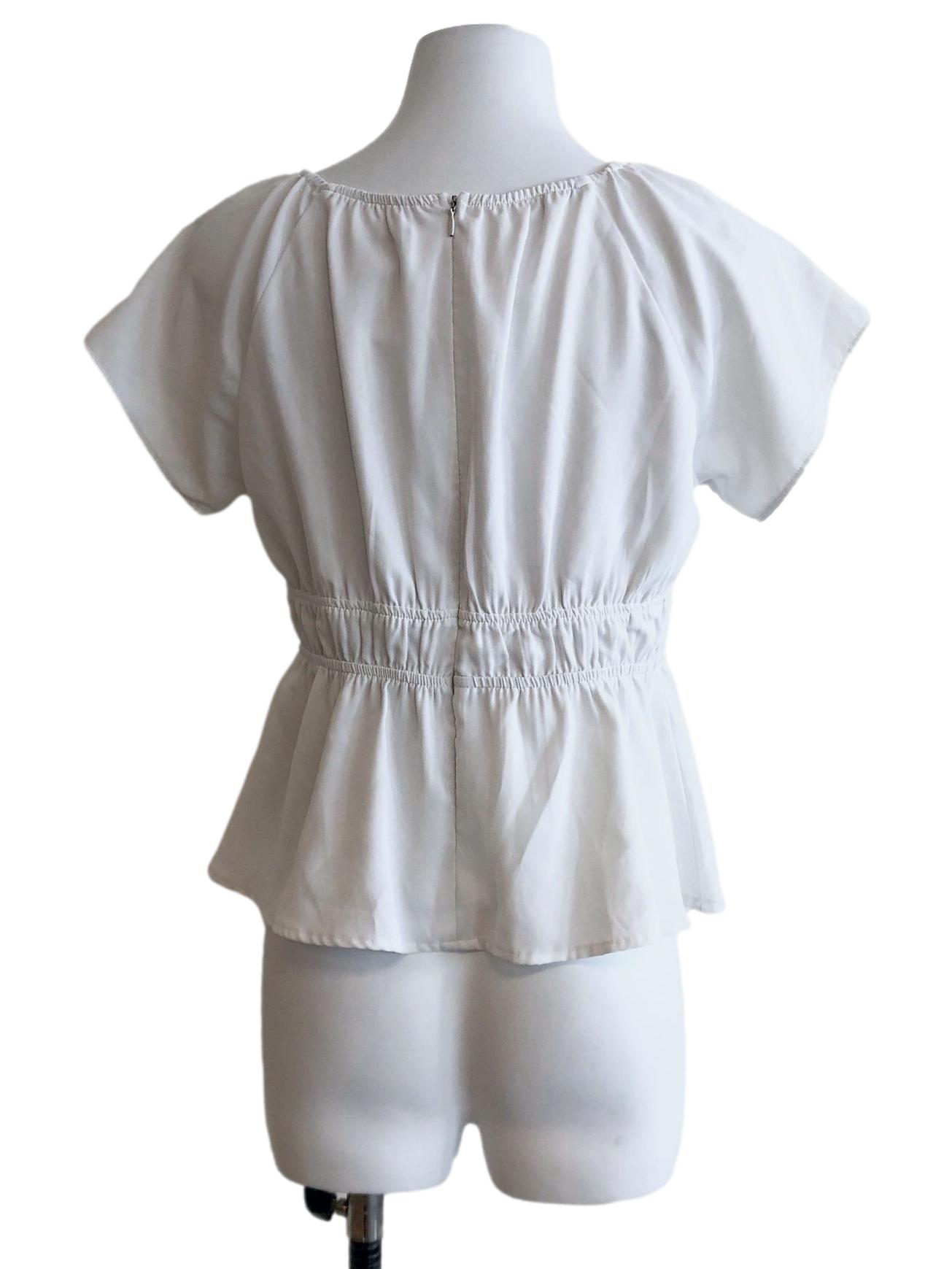 Powder White Crop Top Blouse