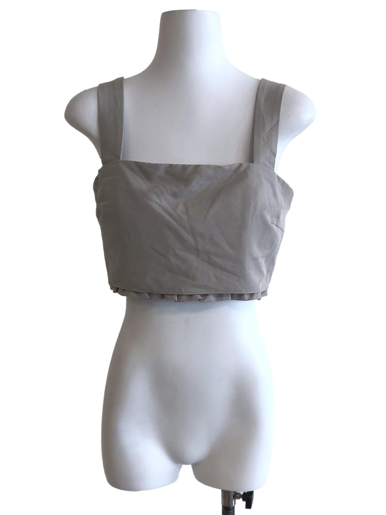 Pistachio Green Summer Fitted Crop Top