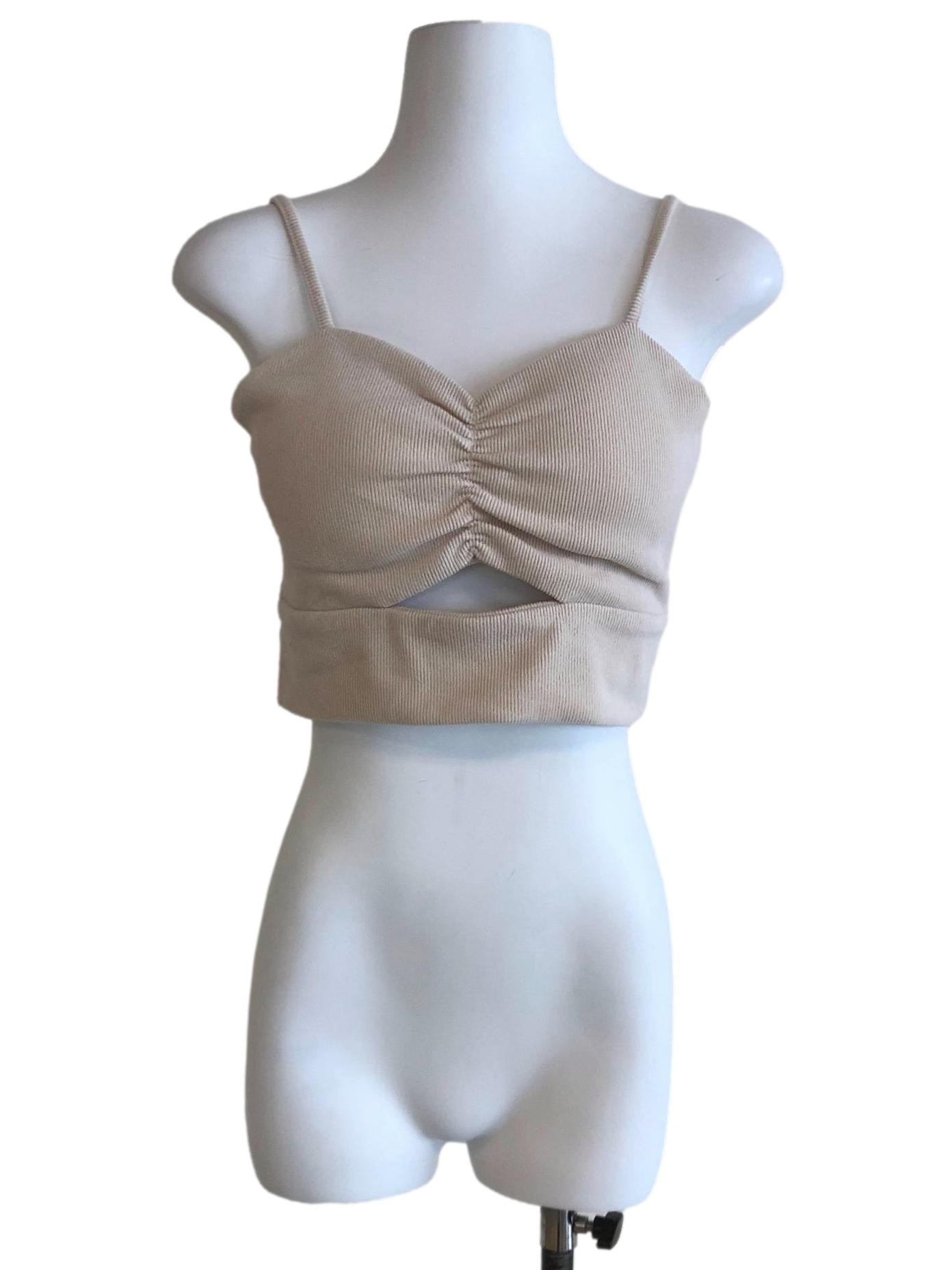 Eggshell White Spaghetti Crop Top