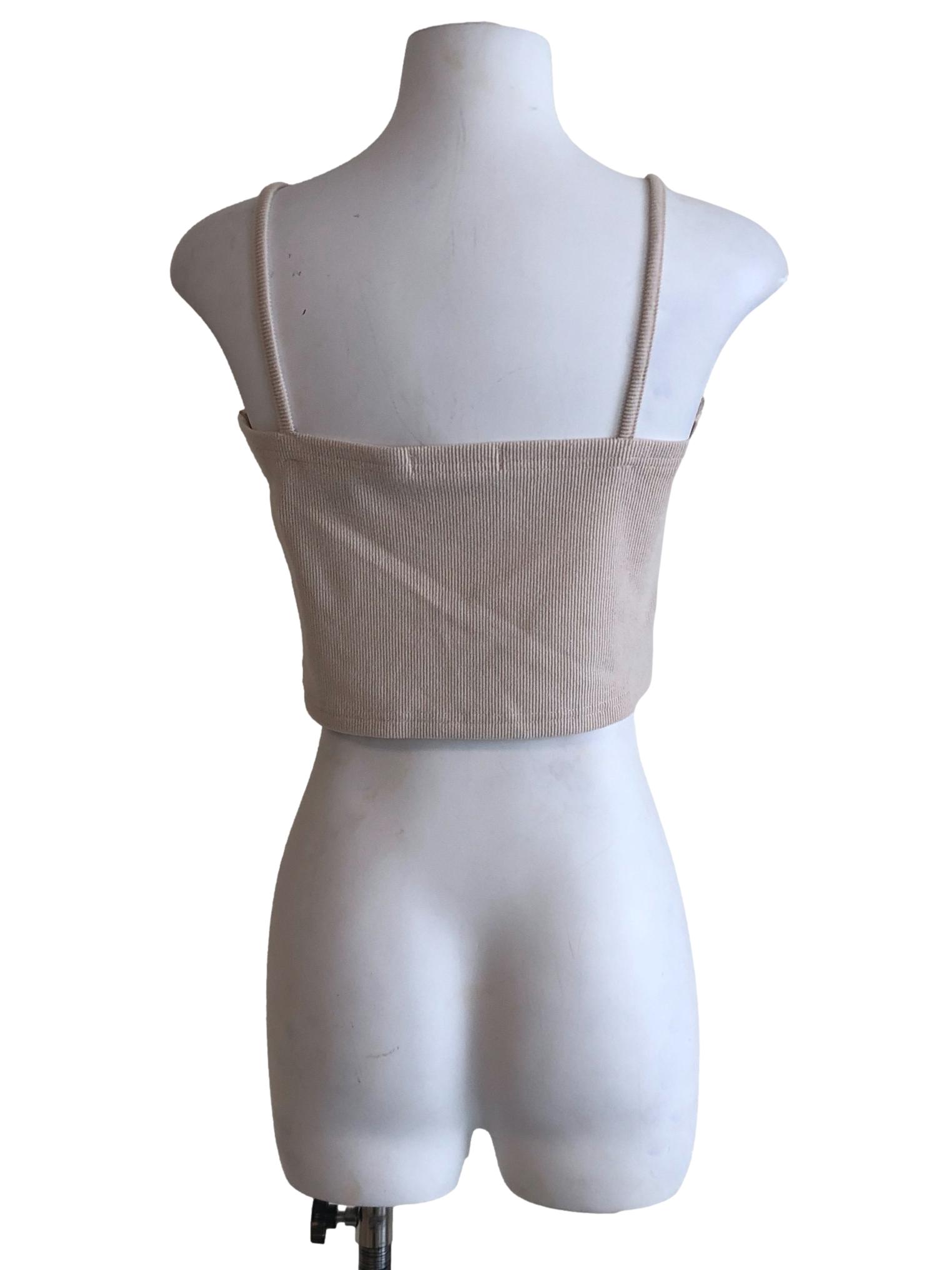 Eggshell White Spaghetti Crop Top