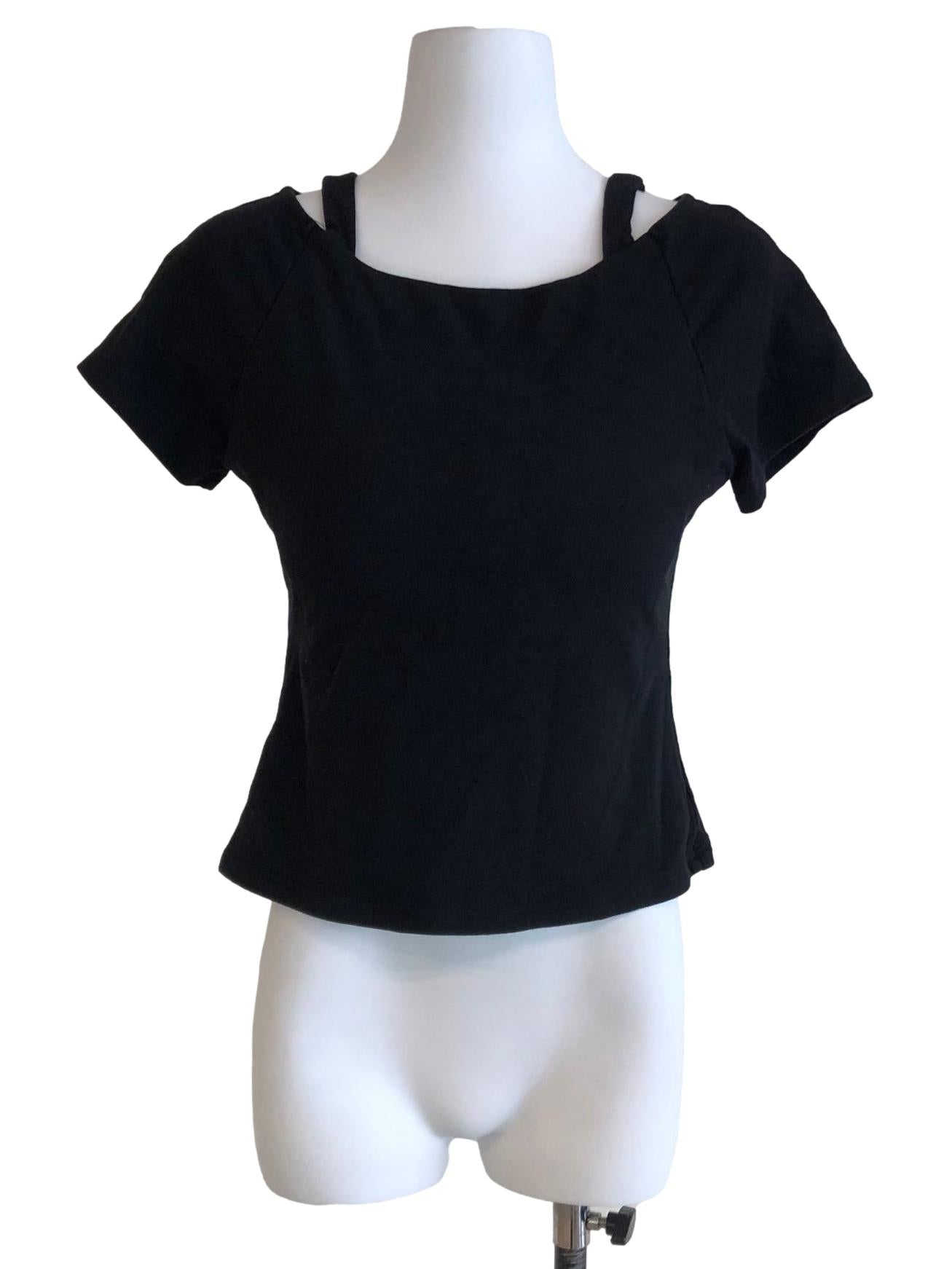 Black Padded Fitted Blouse