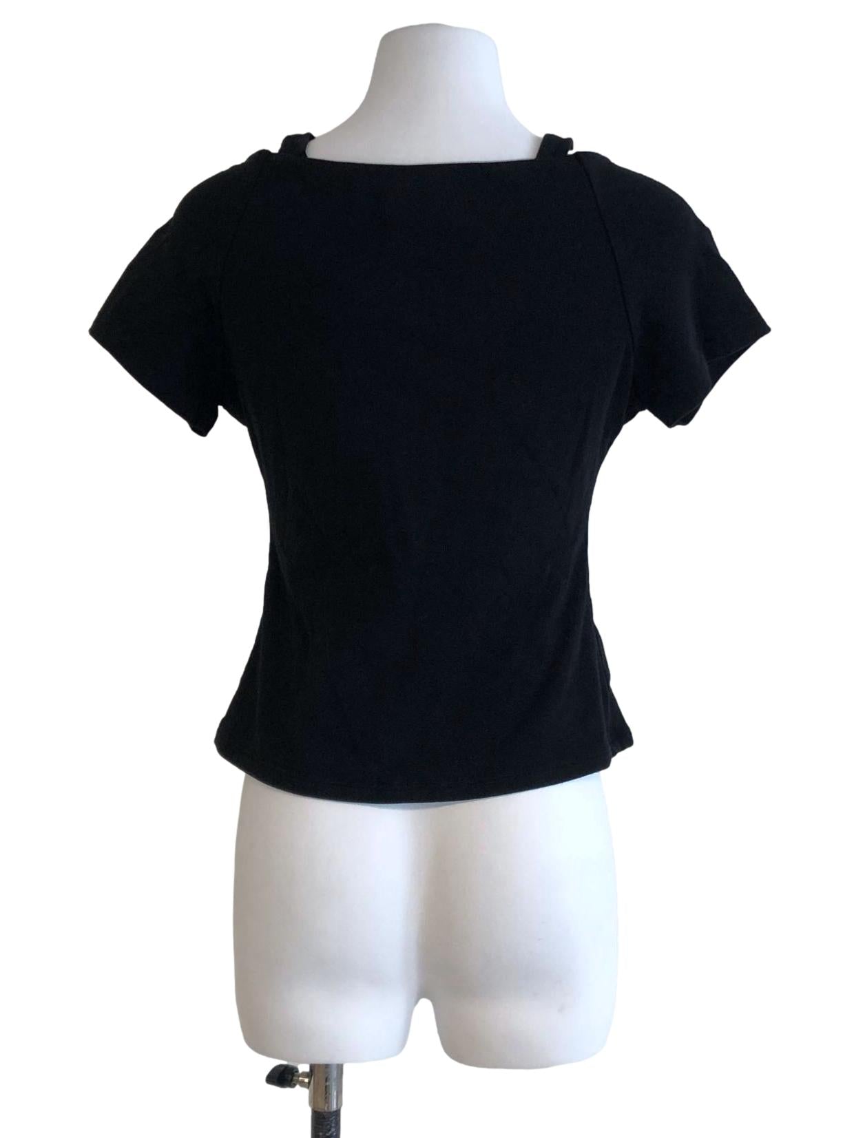 Black Padded Fitted Blouse