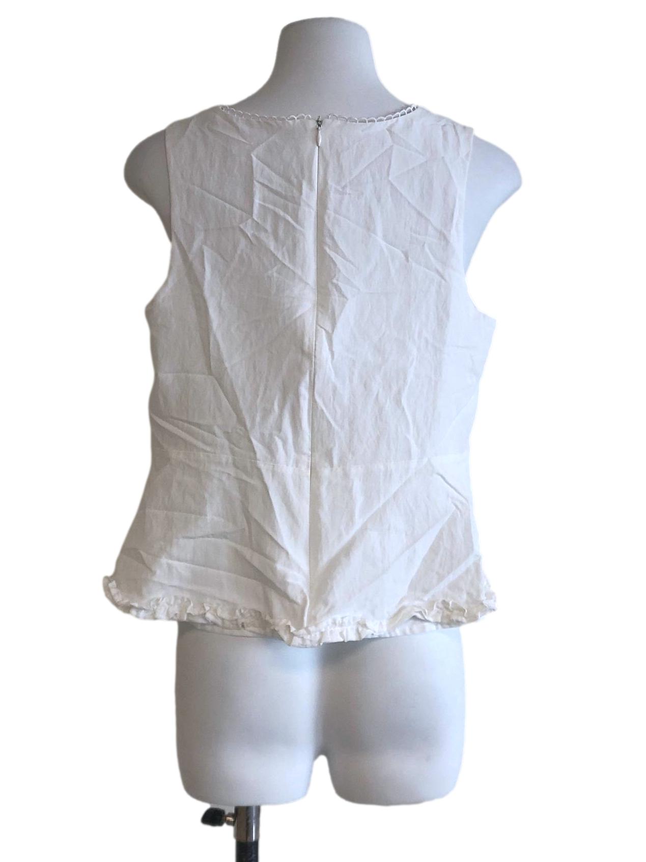 White V Neck Ribbon Top