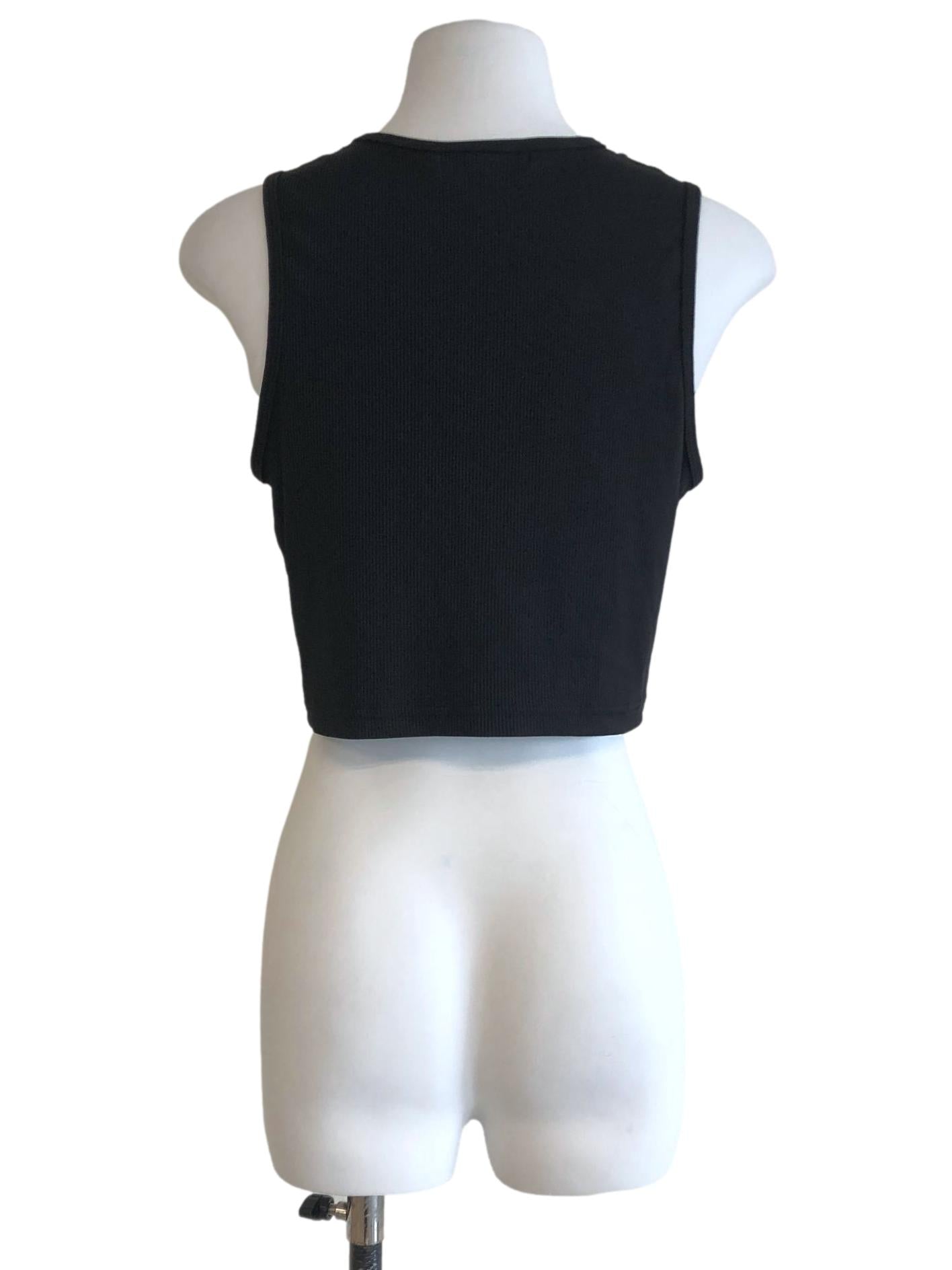 Black Sleeveless Cropped Top