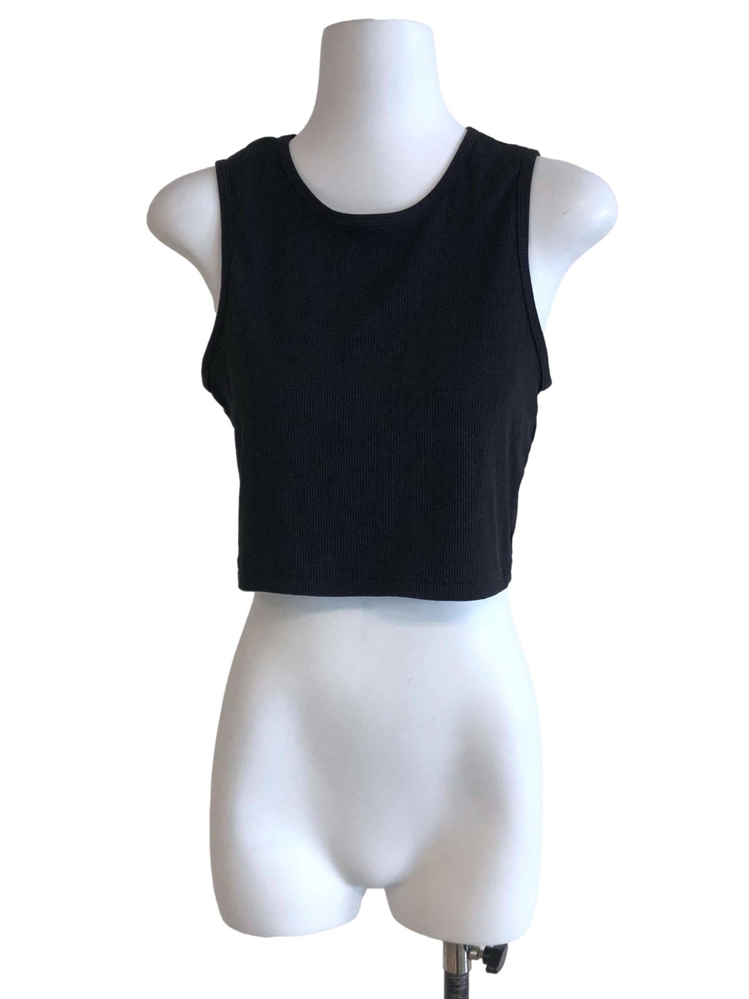 Black Sleeveless Cropped Top