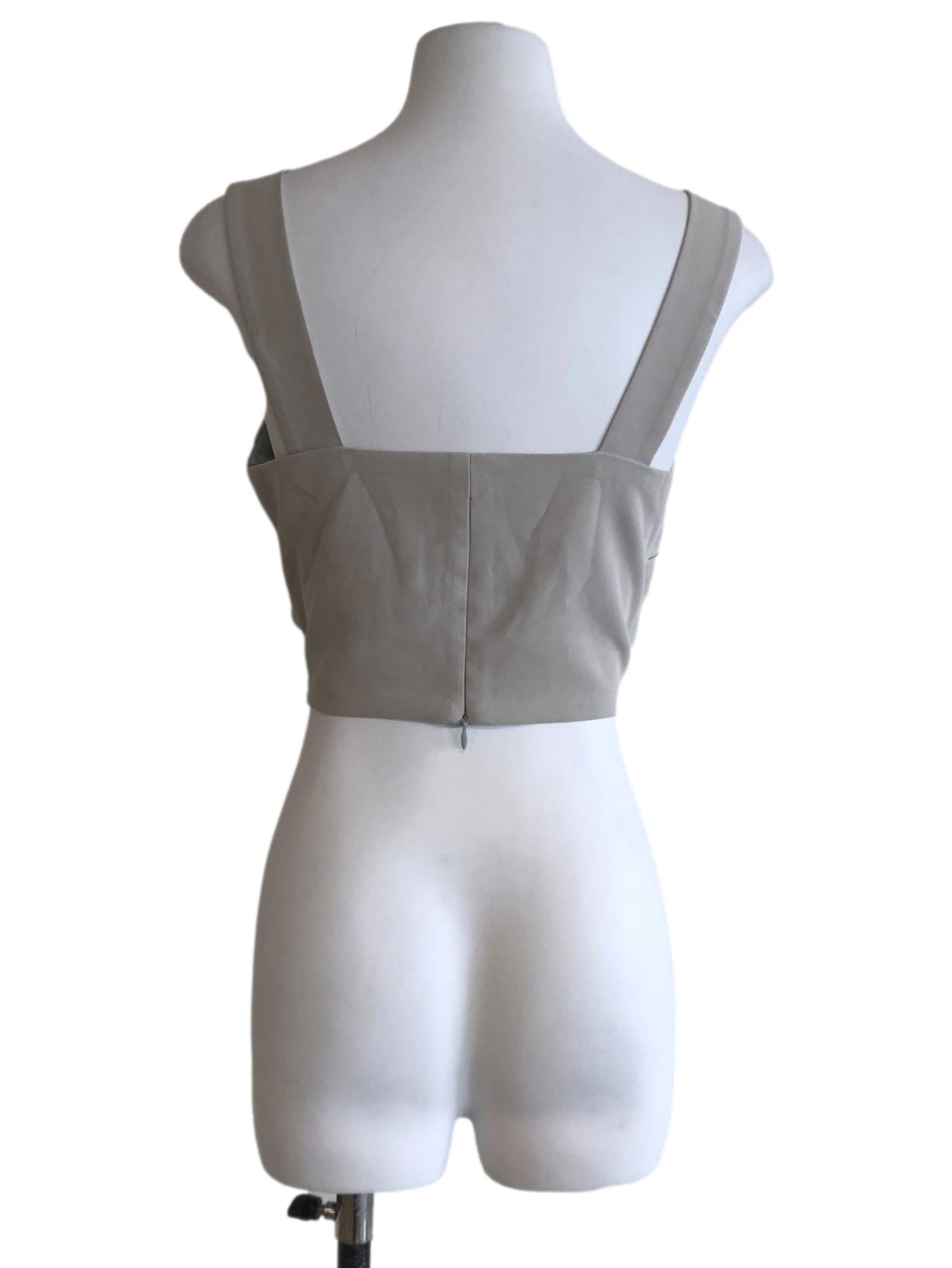 Pistachio Green V Neck Crop Top