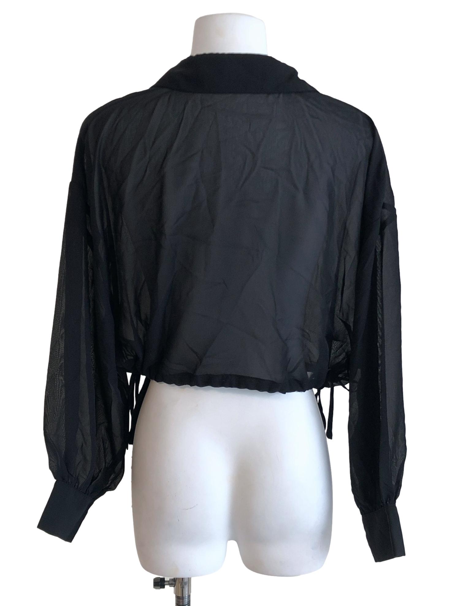 Black Sheer Button Shirt