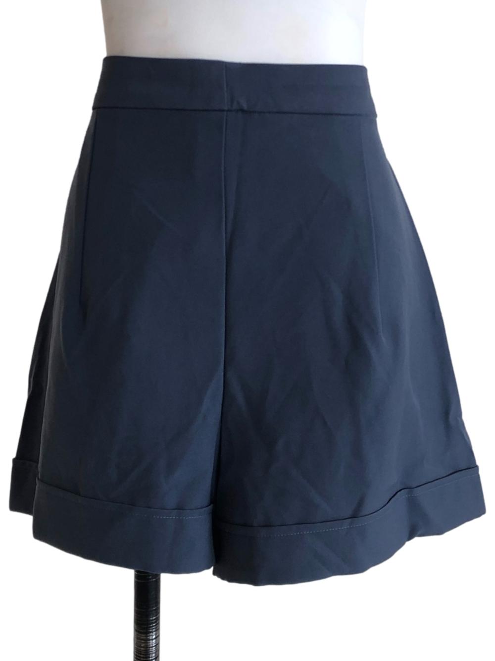 Stone Blue Pleated Shorts