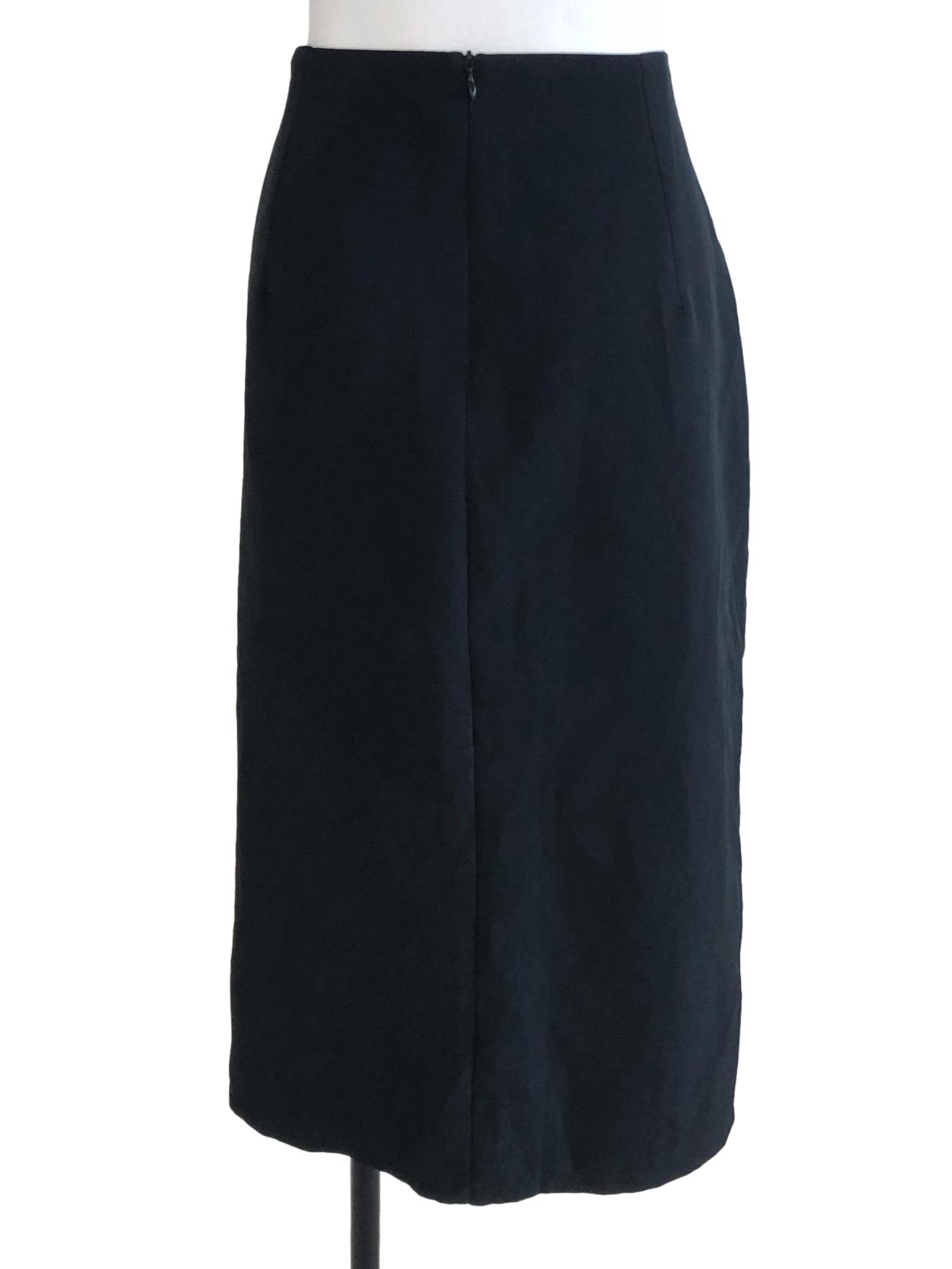 Midnight Black Tie Front Skirt