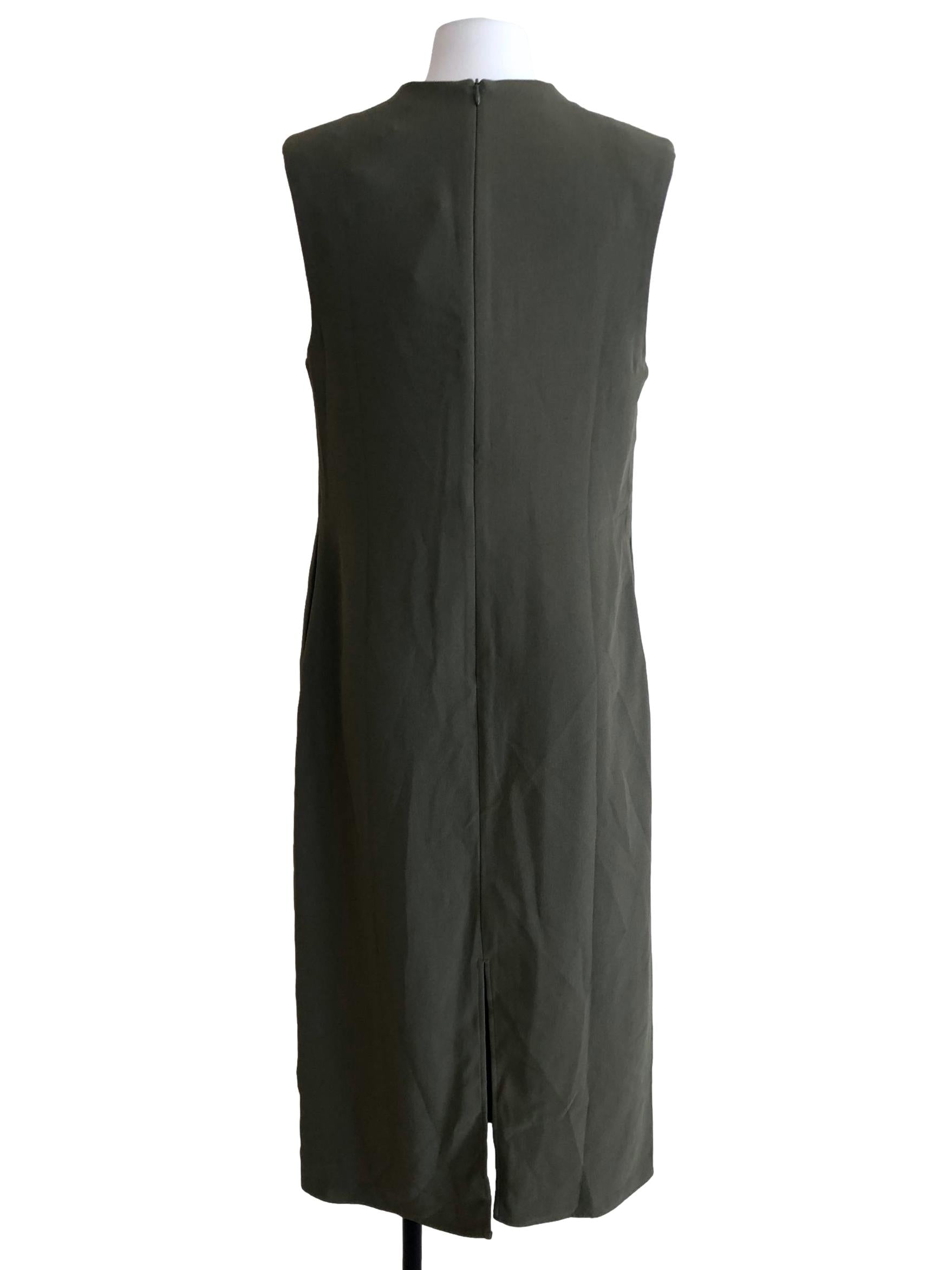 Olive Green Sleeveless Maxi Dress