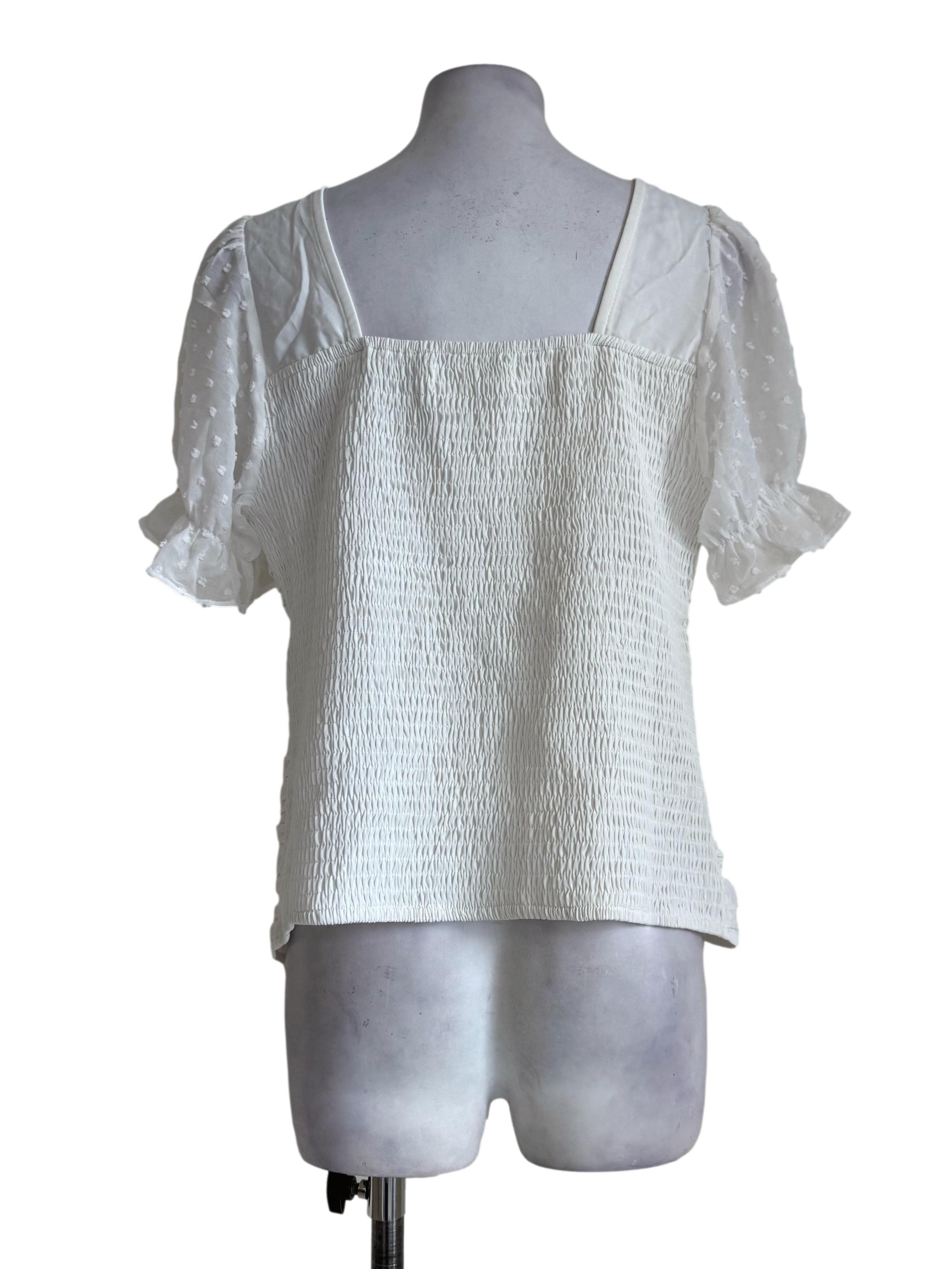 Off White Square Neck Top