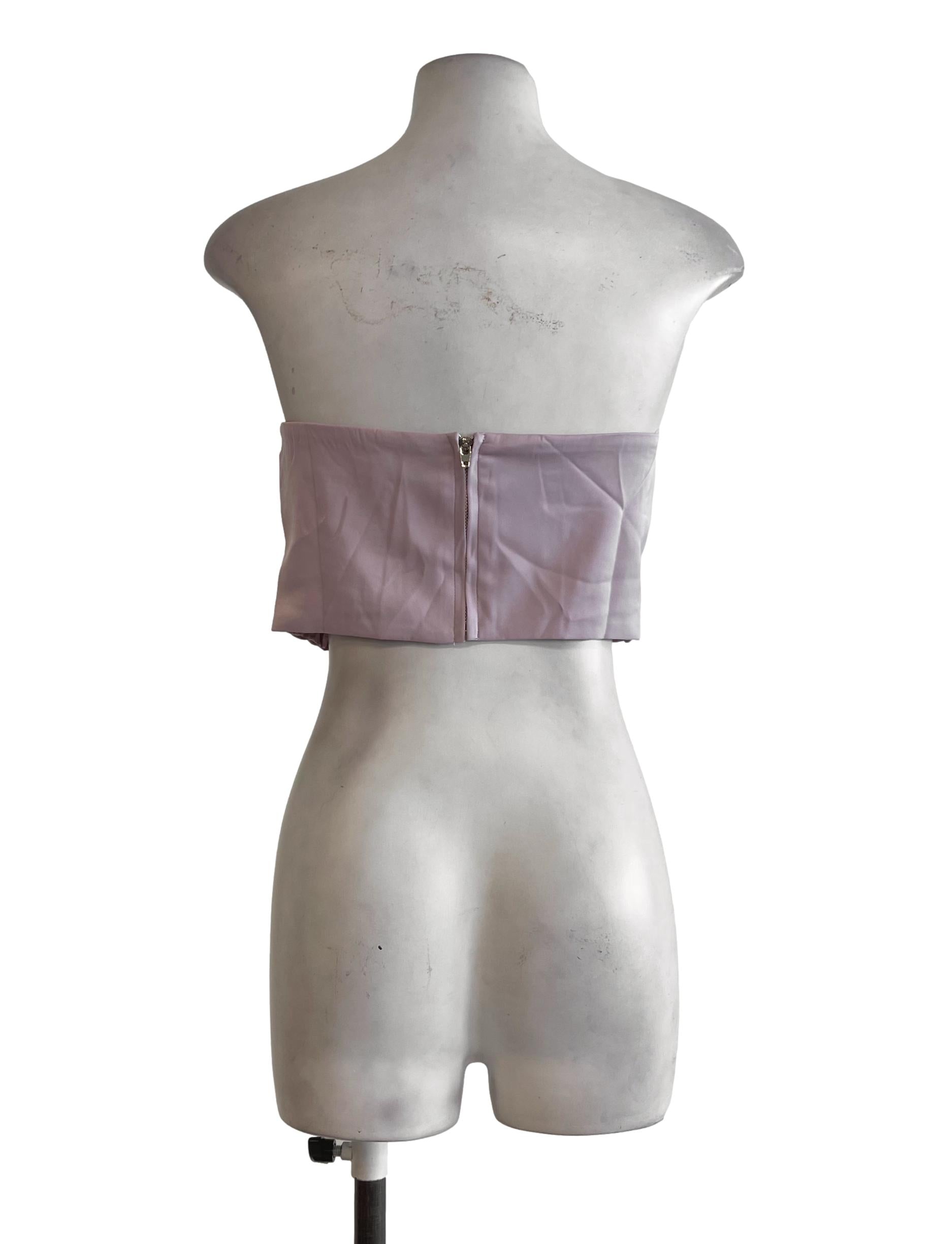 Lilac Pleated Strapless Bra Top