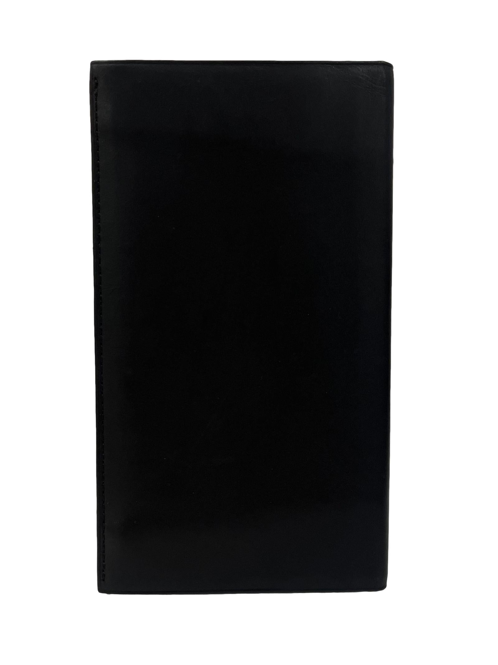 Black Leather Long Bifold Wallet