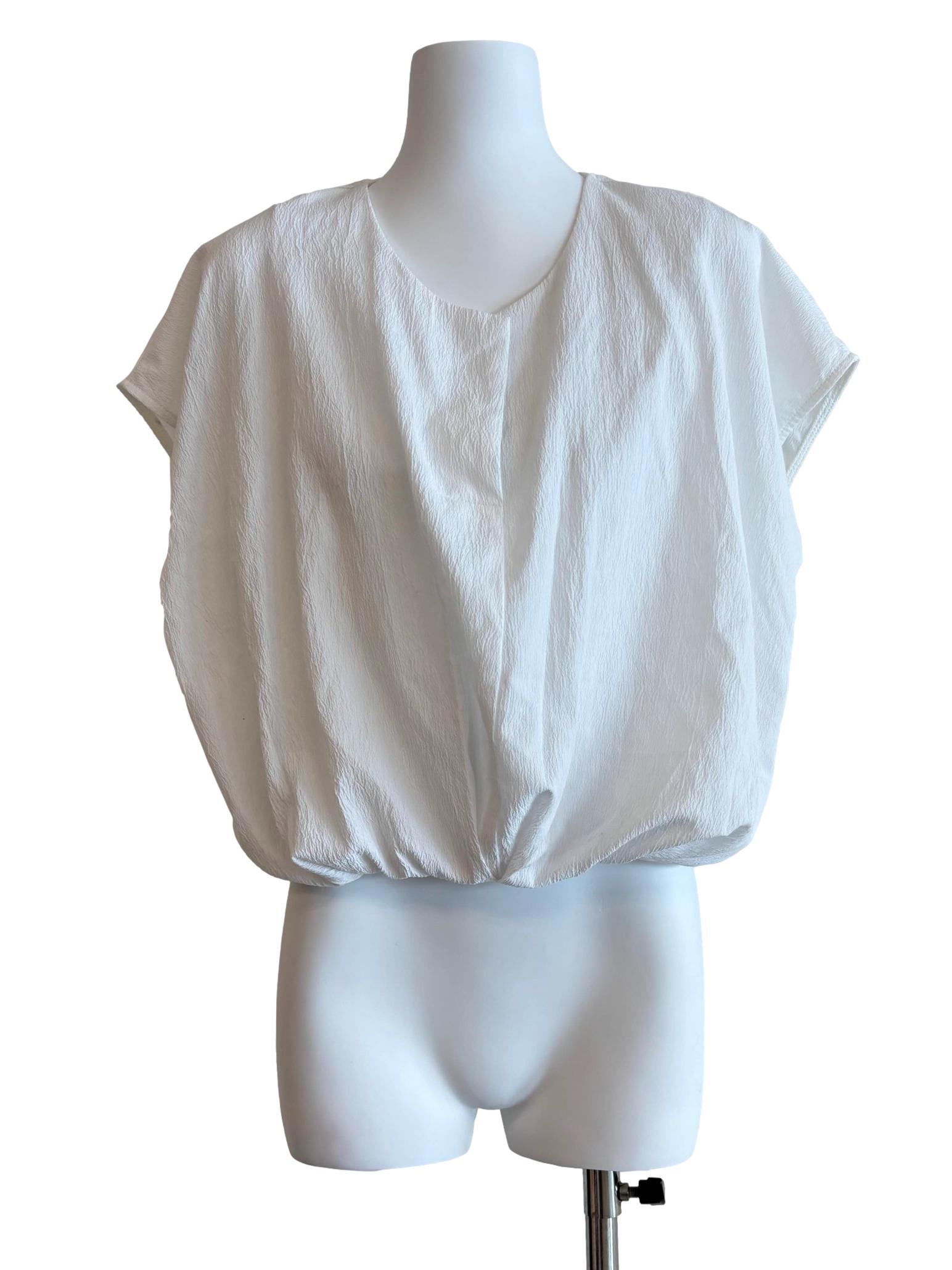 Pearl White Elastic Waist Top