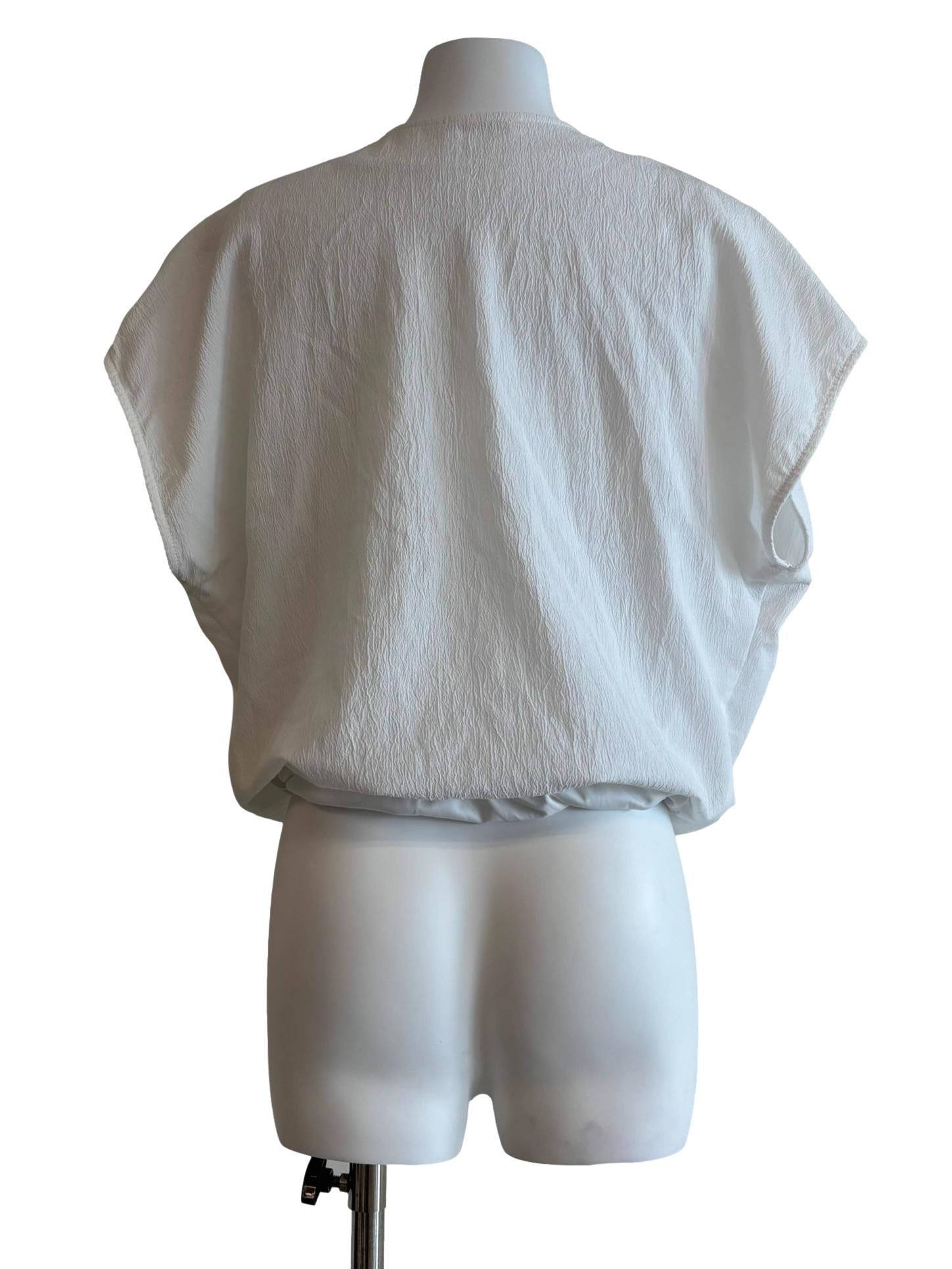 Pearl White Elastic Waist Top
