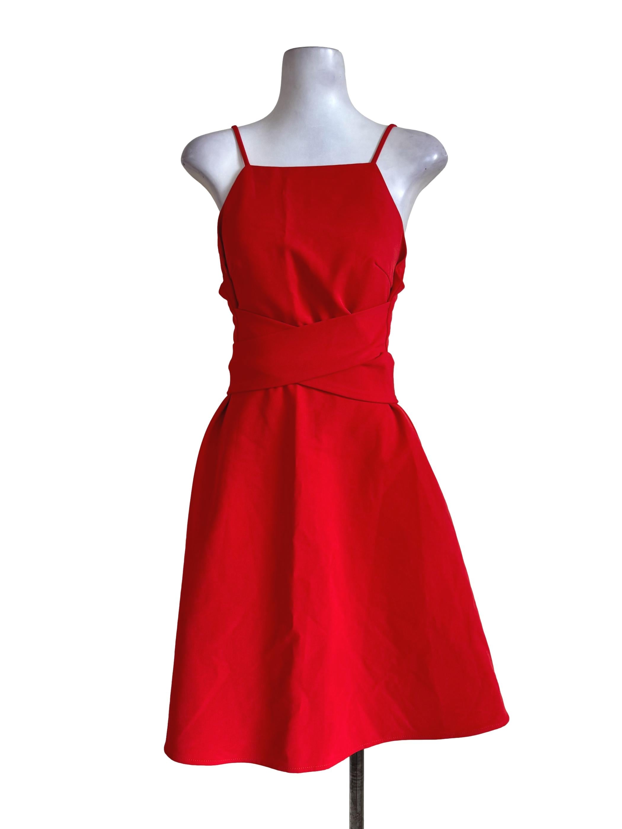 Vermillion Red Sleeveless Dress LB